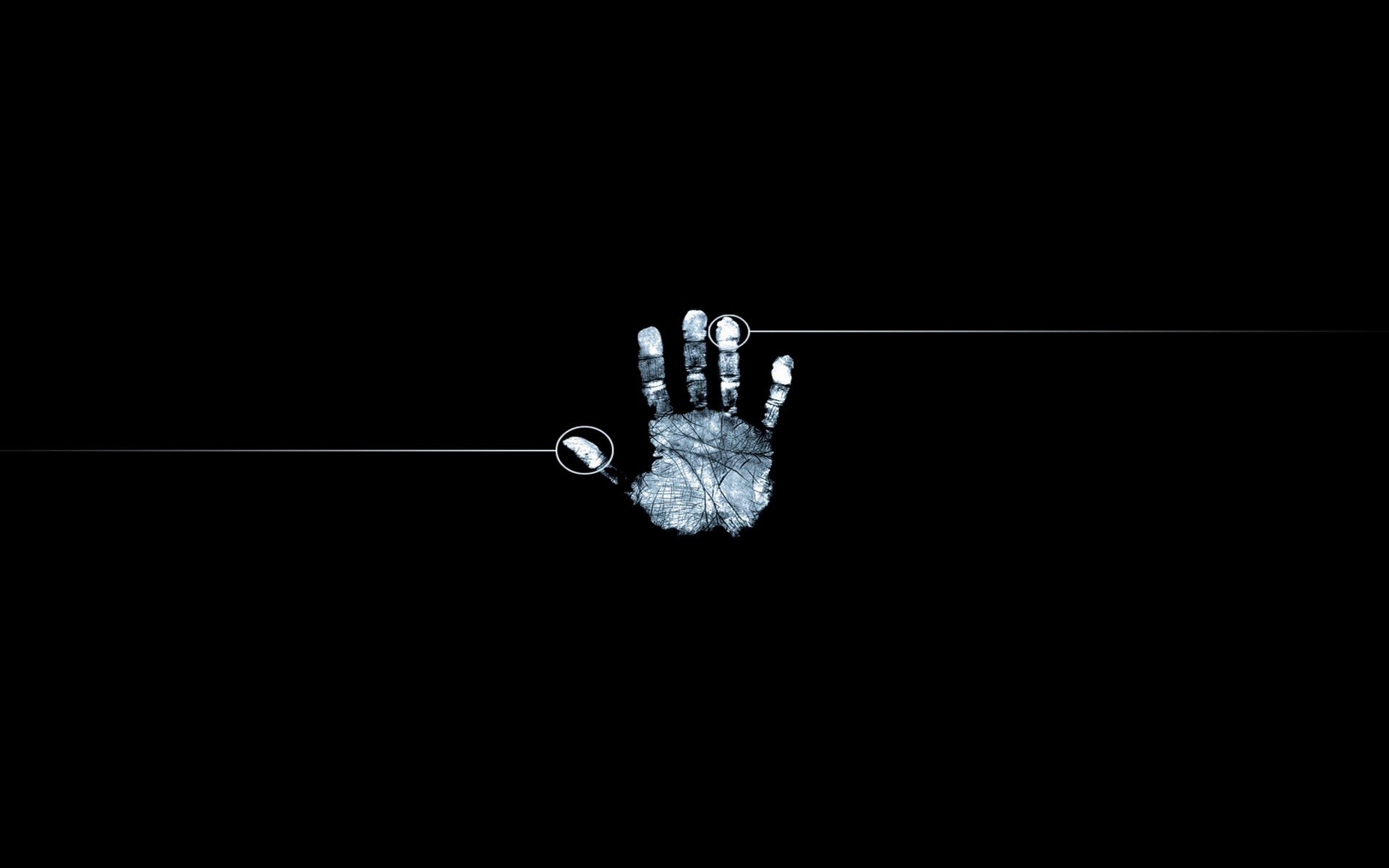 Impronta di mano, Linea luminosa, Sfondo nero, 16:10 Full HD, wallpaper widescreen