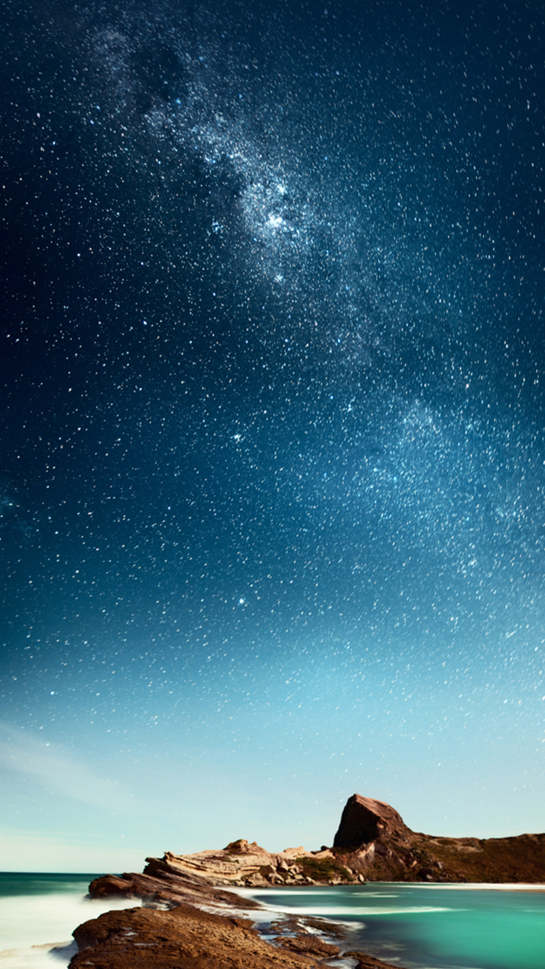 Via Lattea, Cielo stellato, Costa, Notte, sfondo schermata di blocco iPhone 6S