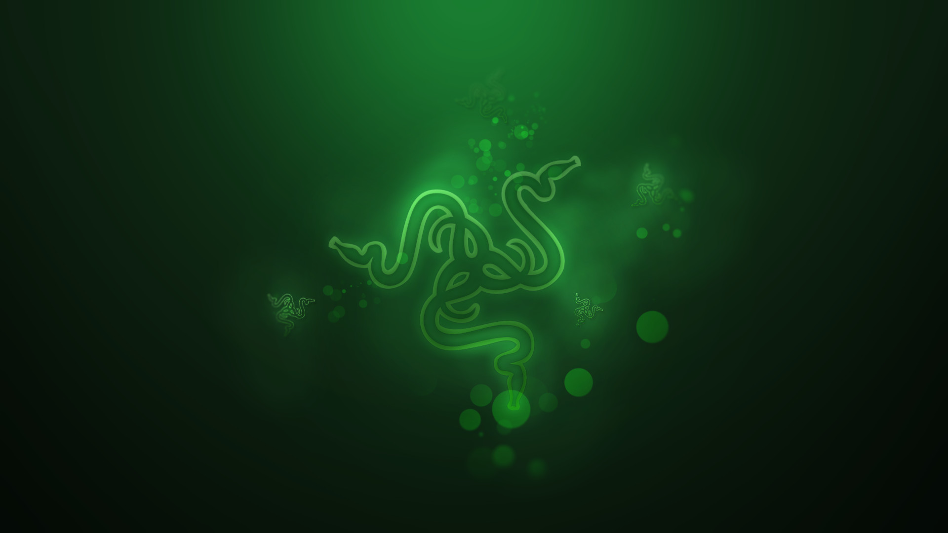 Razer, Logo Razer, Bagliore verde, Bokeh, 1920x1080, sfondo per PC