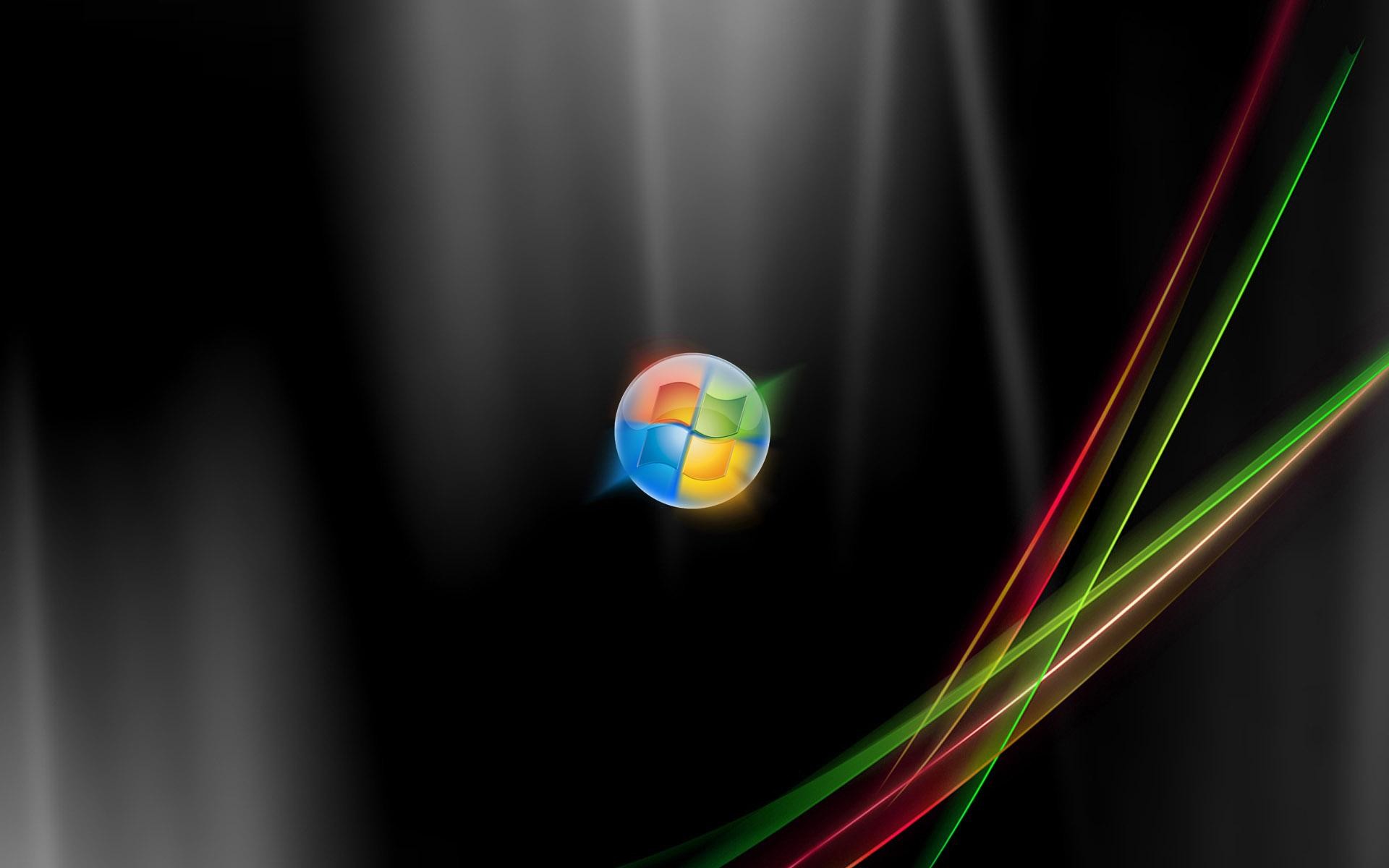 Logo Windows, Windows 7, Linee colorate, Nero, 1920x1200, sfondo MacBook Pro