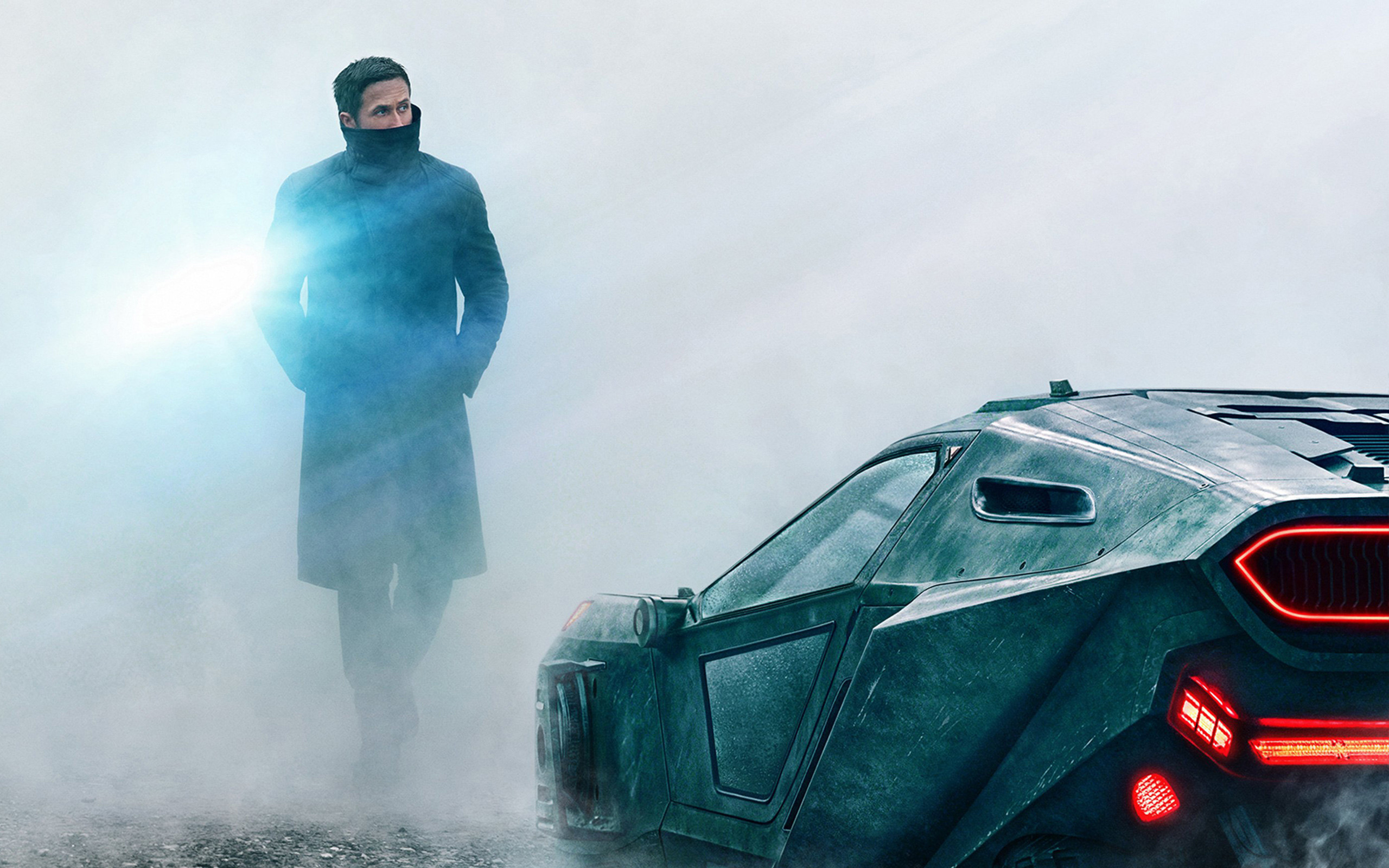Blade Runner 2049, Agente K, Ryan Gosling, Spinner, Nebbia, 2K 1600p, sfondo desktop