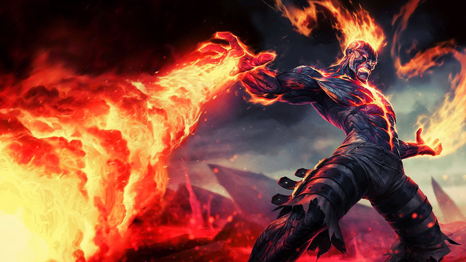 Brand, League of Legends, Fuoco, Lava, 1920x1080, immagine di sfondo