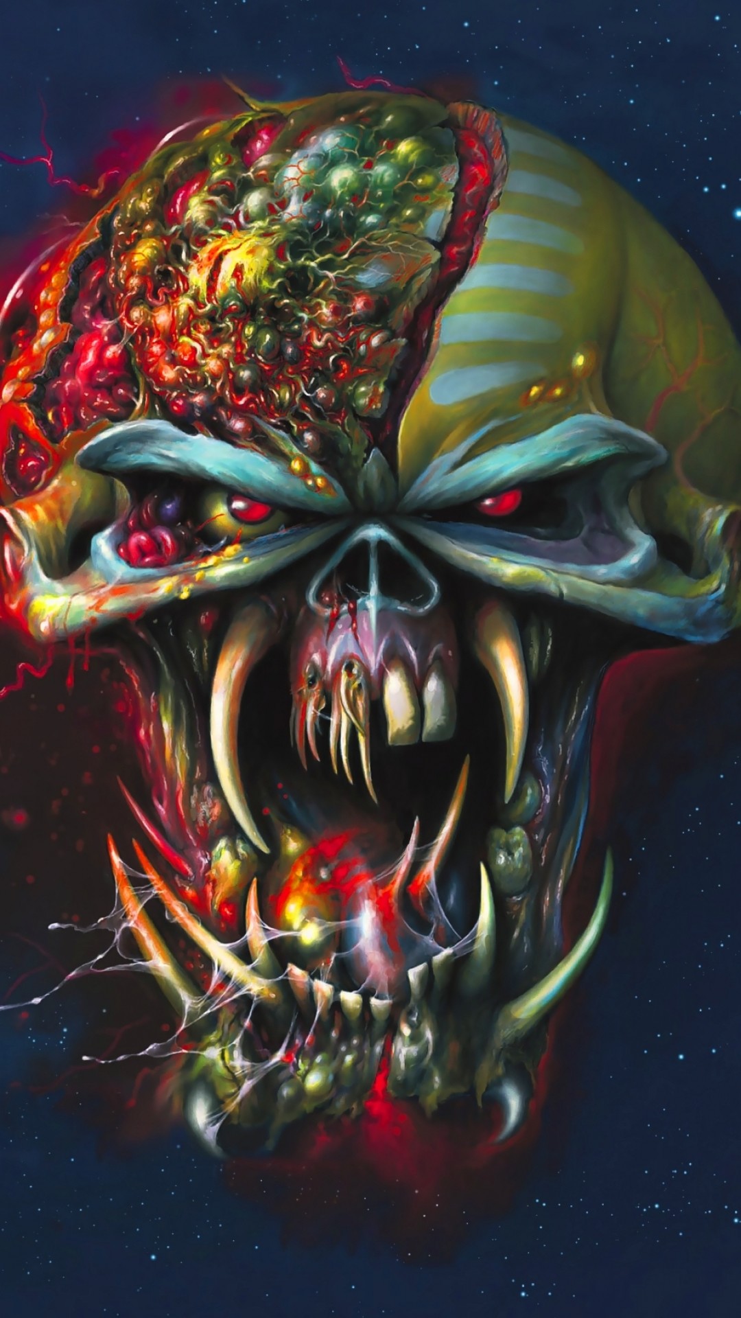 Eddie, Iron Maiden, Teschio, Cervello, Primo piano, 1080x1920, schermata di blocco iPhone