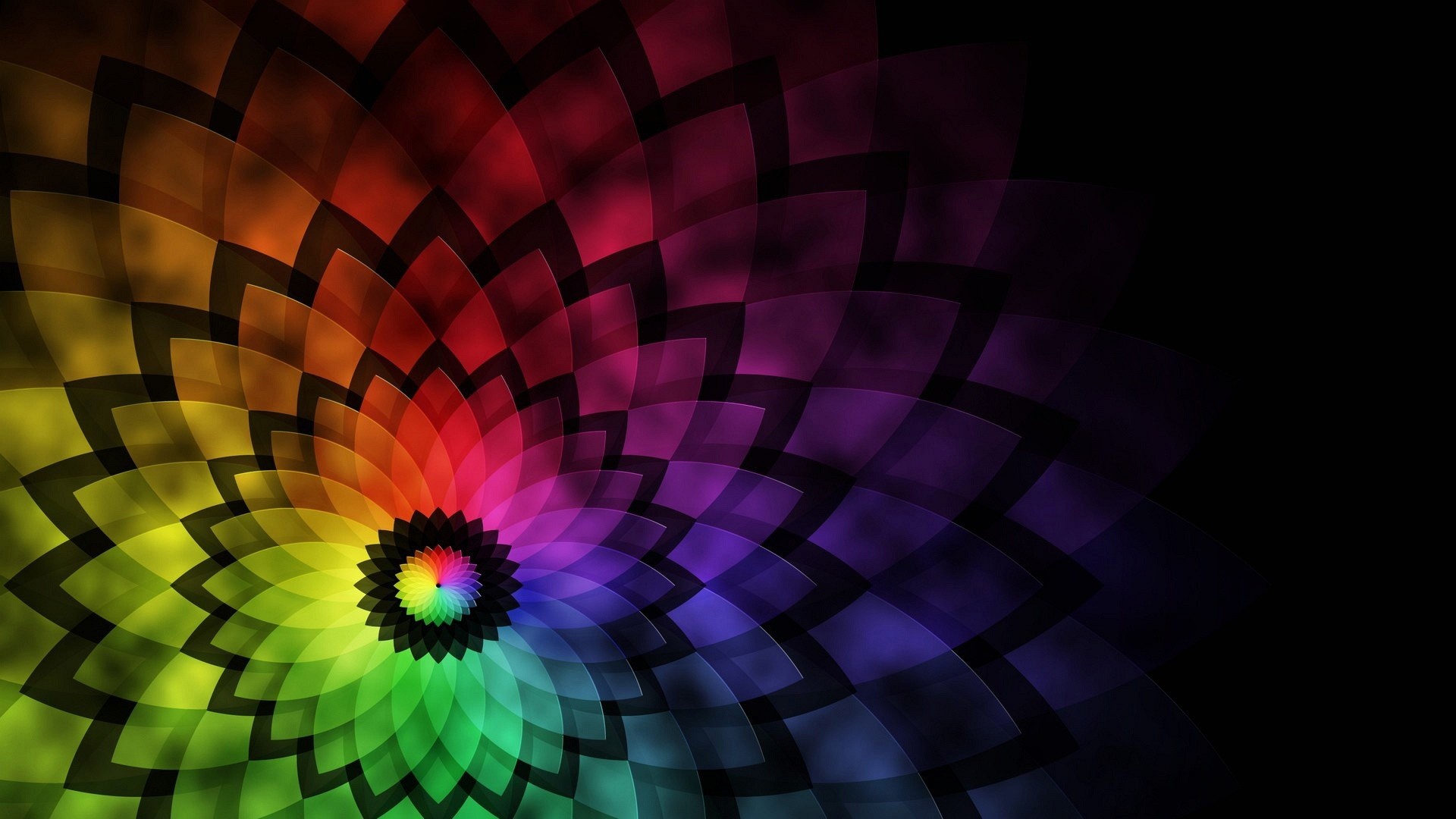 Mandala, Spirale, Arcobaleno, Astratto, Full HD, sfondo per portatile