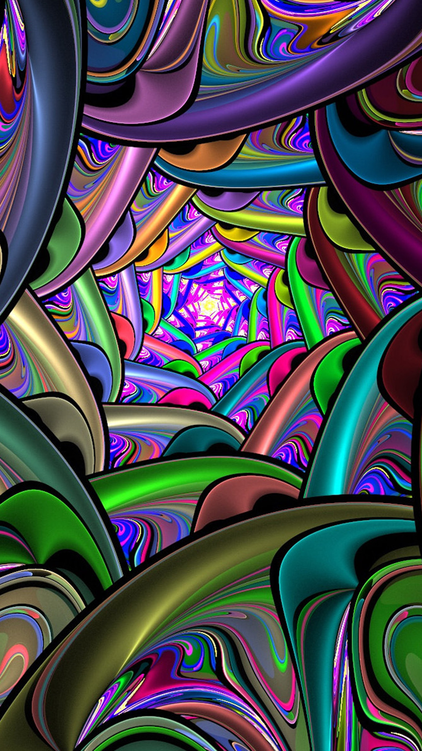 Frattale, Spirale, Colori vivaci, wallpaper per iPhone e Android