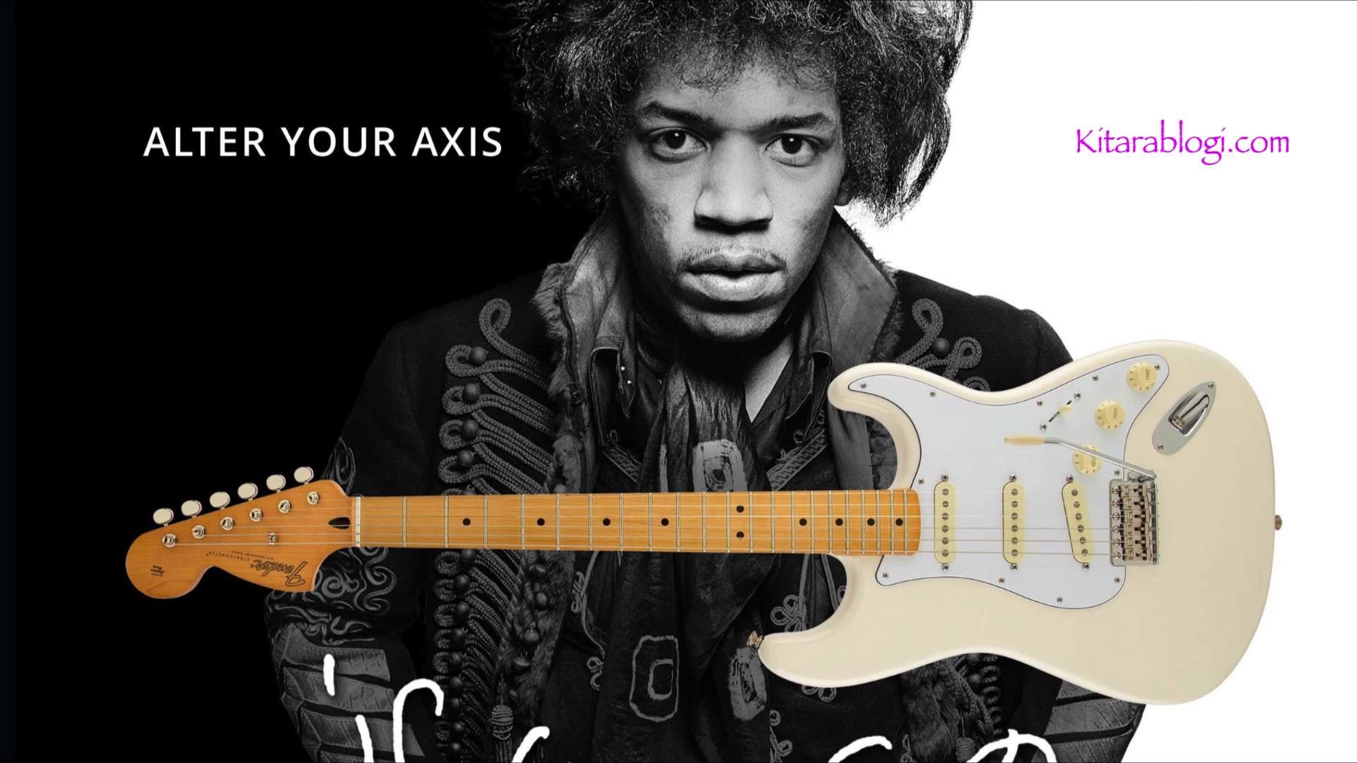 Jimi Hendrix, Alter Your Axis, Fender Stratocaster, Bianco, 1920x1080, immagine di sfondo