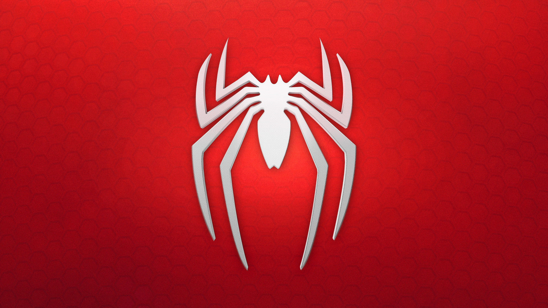 Marvel's Spider-Man, Logo Spider-Man, Ragno bianco, Rosso, Full HD 1080p, sfondo desktop