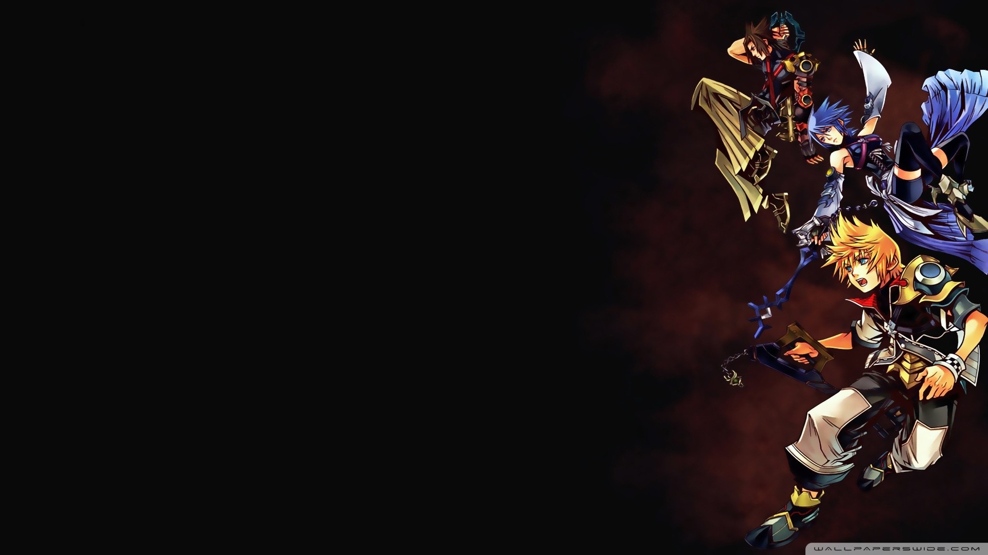 Kingdom Hearts Birth by Sleep, Ventus, Aqua, Terra, Sfondo scuro, wallpaper per portatile
