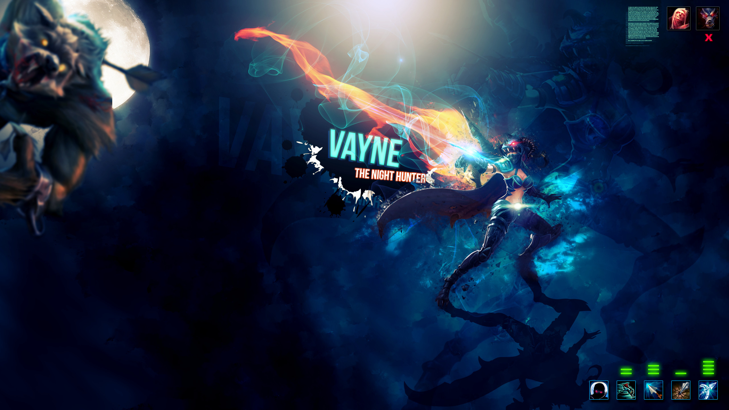 Vayne, The Night Hunter, League of Legends, Blu, 2K, sfondo per PC e portatile