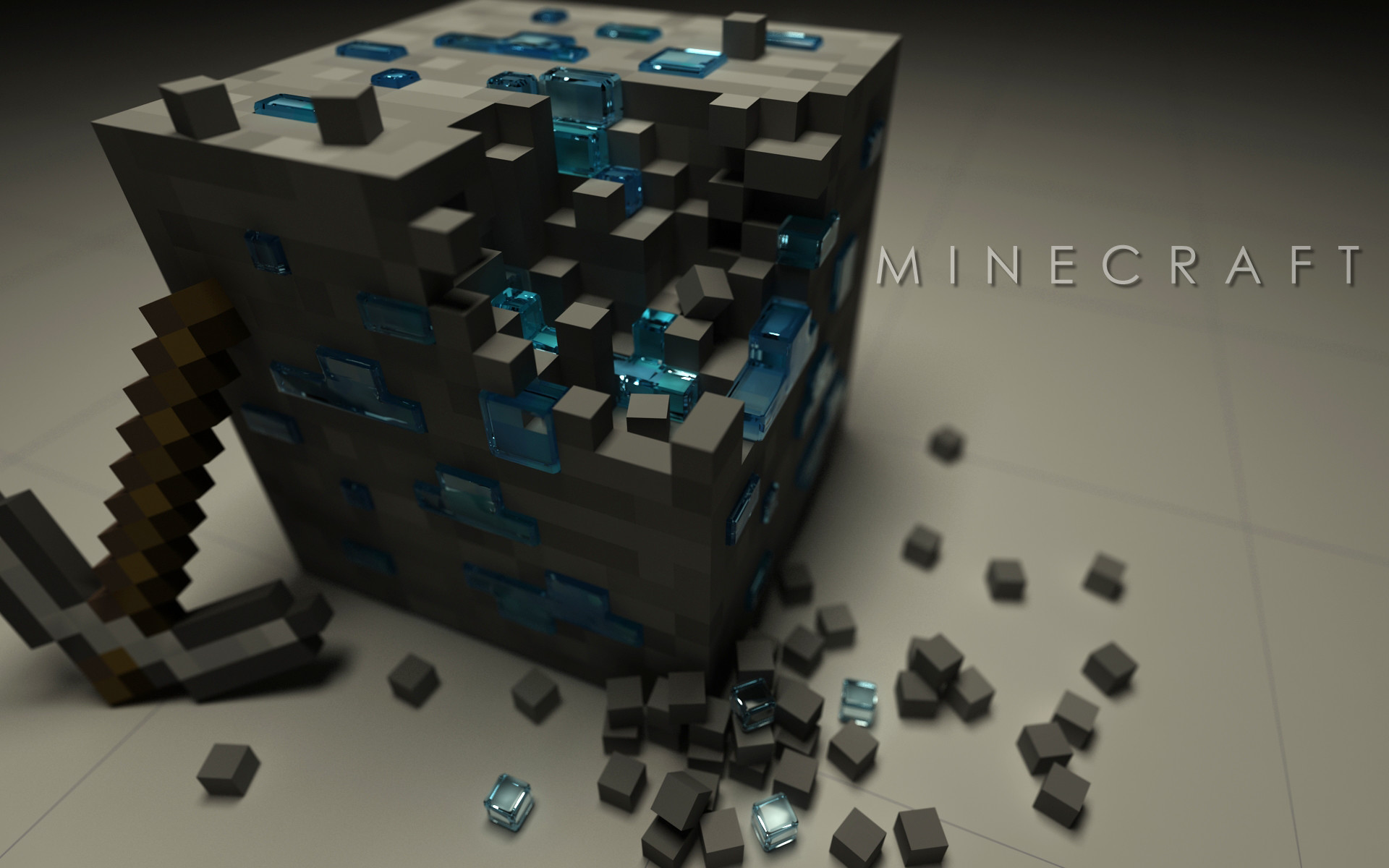 Minecraft, Minerale di diamante, Piccone, Blocco, 1920x1200, immagine di sfondo