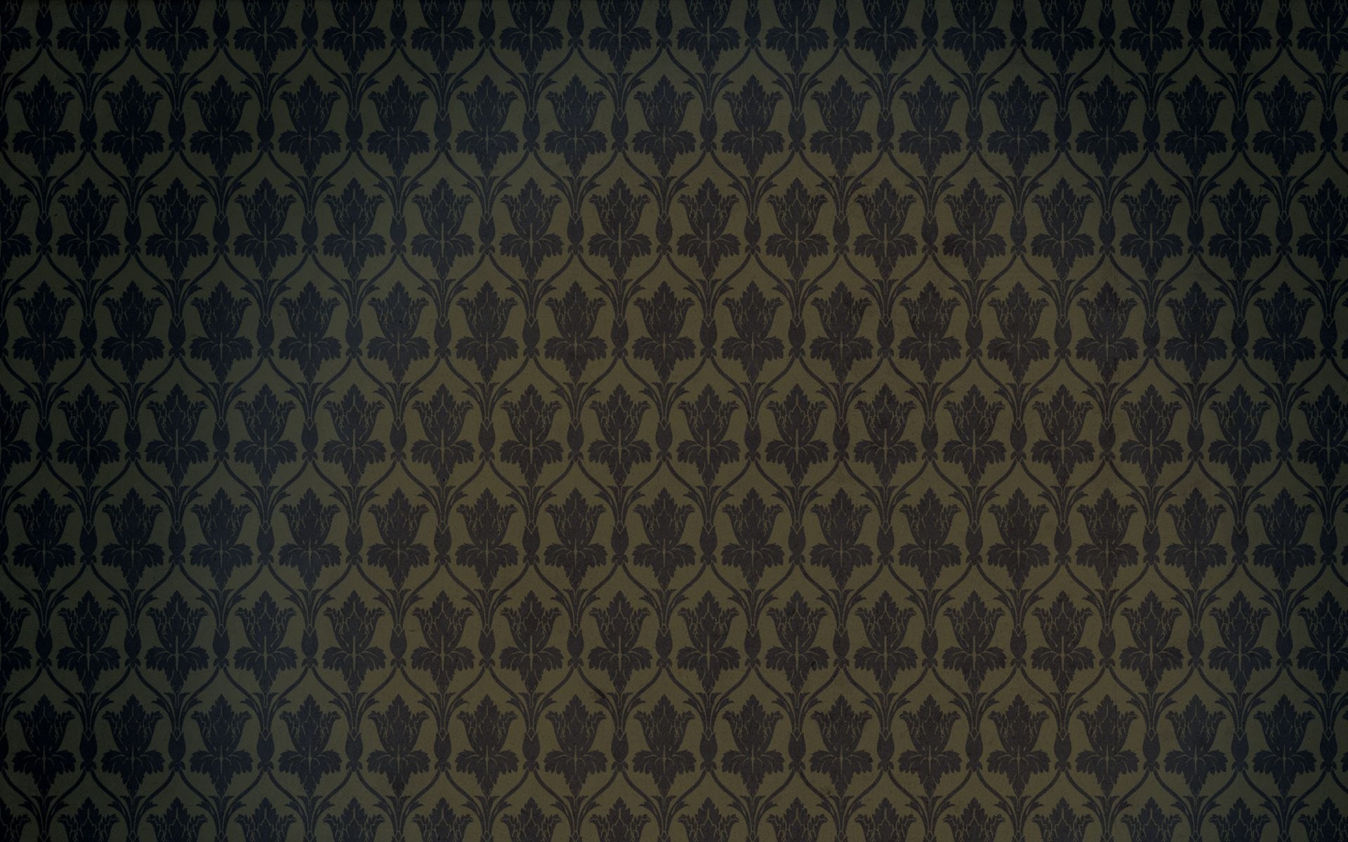 Sherlock, Carta da parati damascata, 221B Baker Street, Motivo damascato, Verde scuro, immagine di sfondo