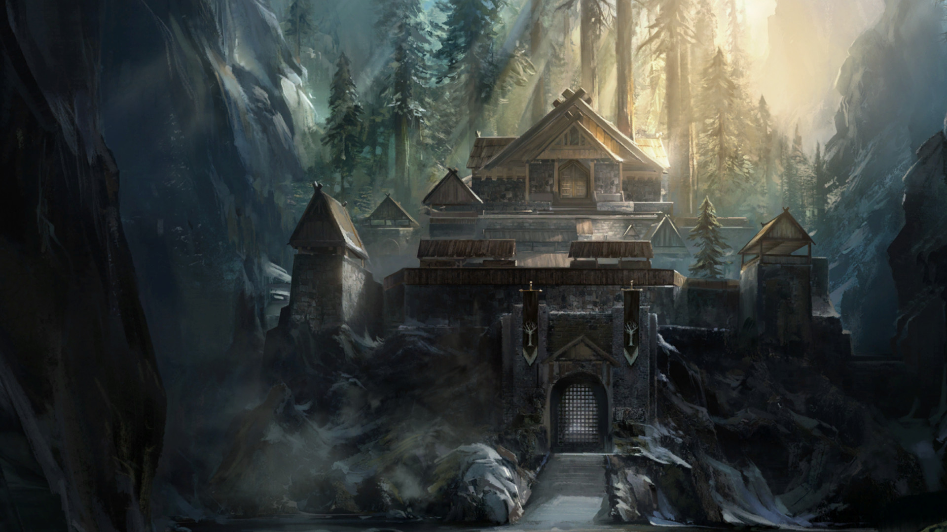 Fortezza, Il Trono di Spade, Concept art, Foresta, Full HD, sfondo desktop