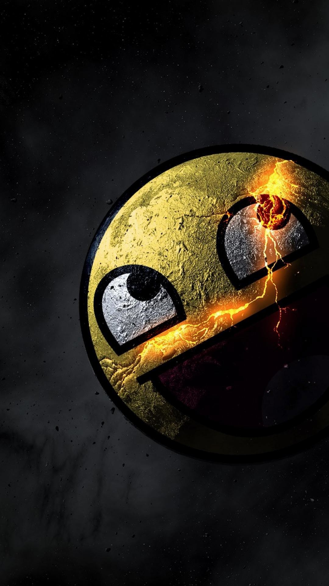 Awesome Face, Meme, Fuoco, Scuro, sfondo Android Full HD