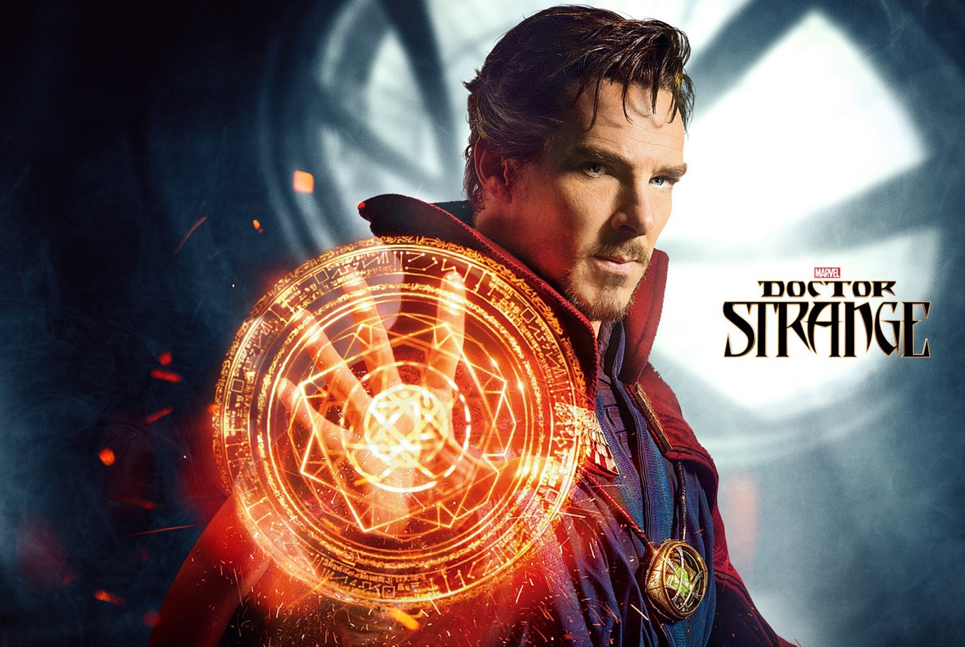 Doctor Strange, Benedict Cumberbatch, Mandala magico, Marvel, Full HD, sfondo desktop