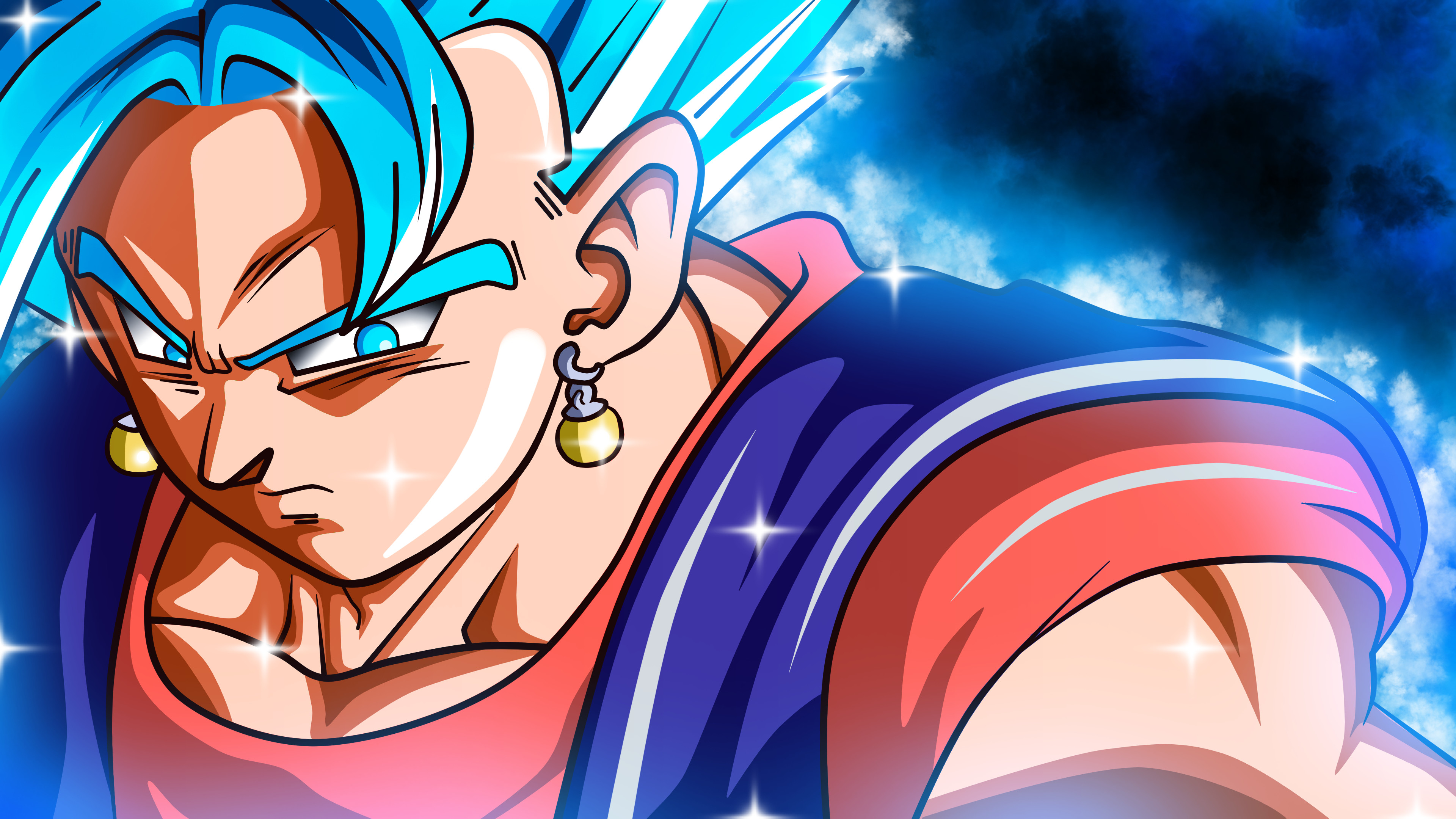 Vegetto, Super Saiyan Blue, Dragon Ball Super, Primo piano, 4K, sfondo Windows 11