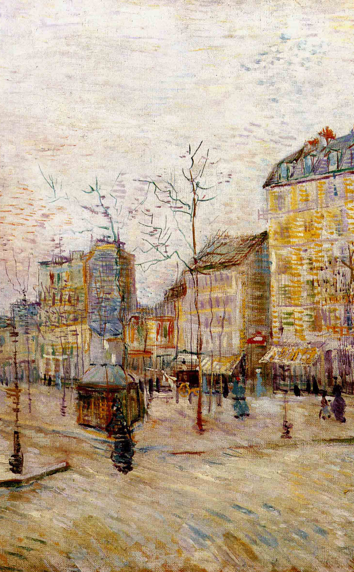 Boulevard de Clichy, Vincent van Gogh, Parigi, Strada, sfondo per iPhone e Android