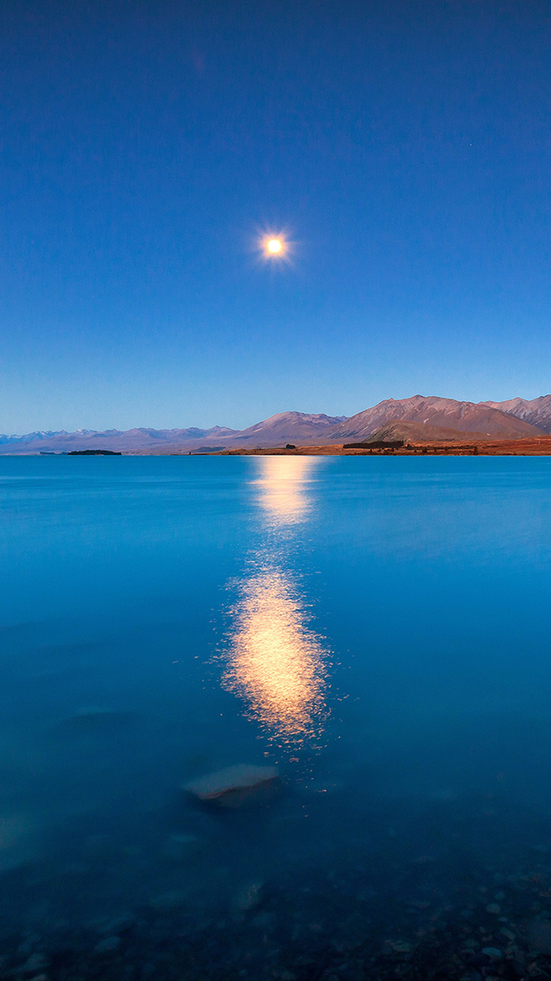 Luna, Lago, Notte, Blu, schermata di blocco Galaxy S5