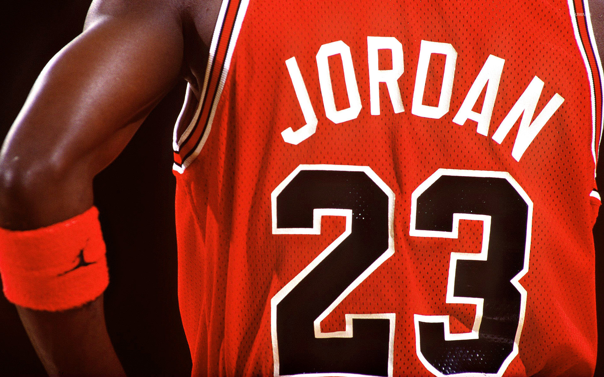 Michael Jordan, Chicago Bulls, Maglia numero 23, Rosso, Full HD, sfondo per portatile
