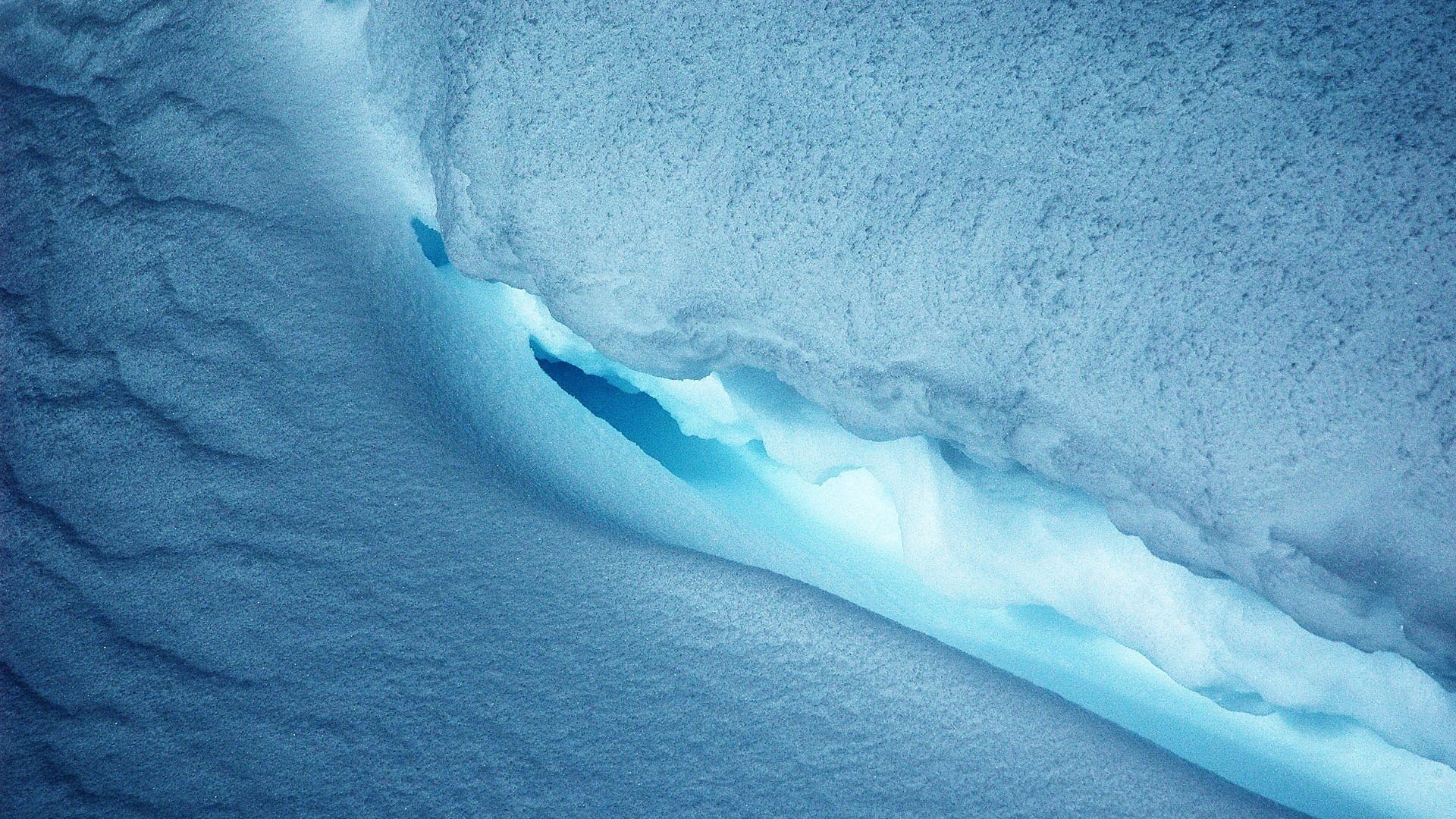Neve, Ghiaccio, Cornice di neve, Azzurro, Full HD, sfondo per PC e portatile