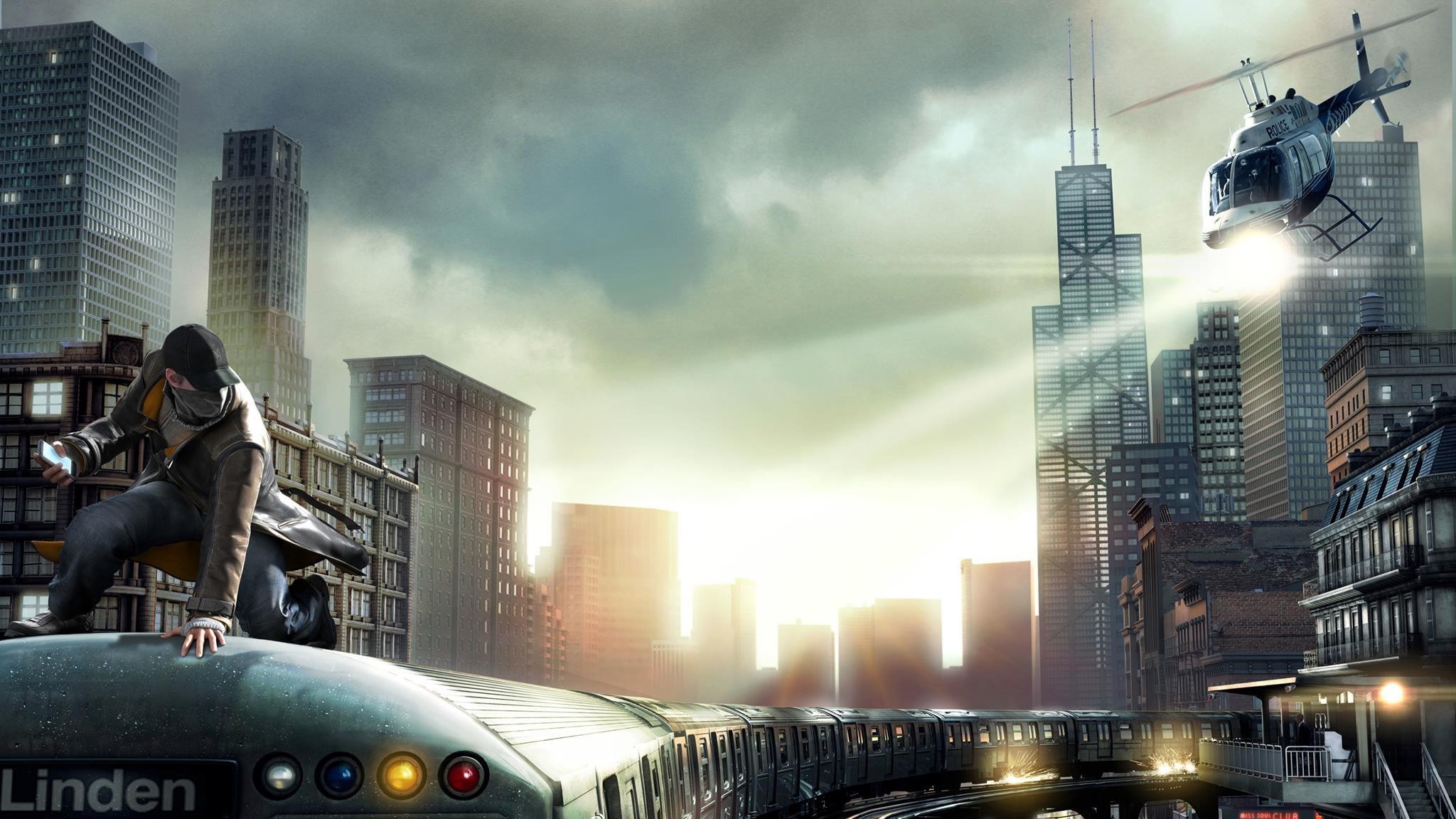 Aiden Pearce, Watch Dogs, Treno, Chicago, Full HD, sfondo per portatile