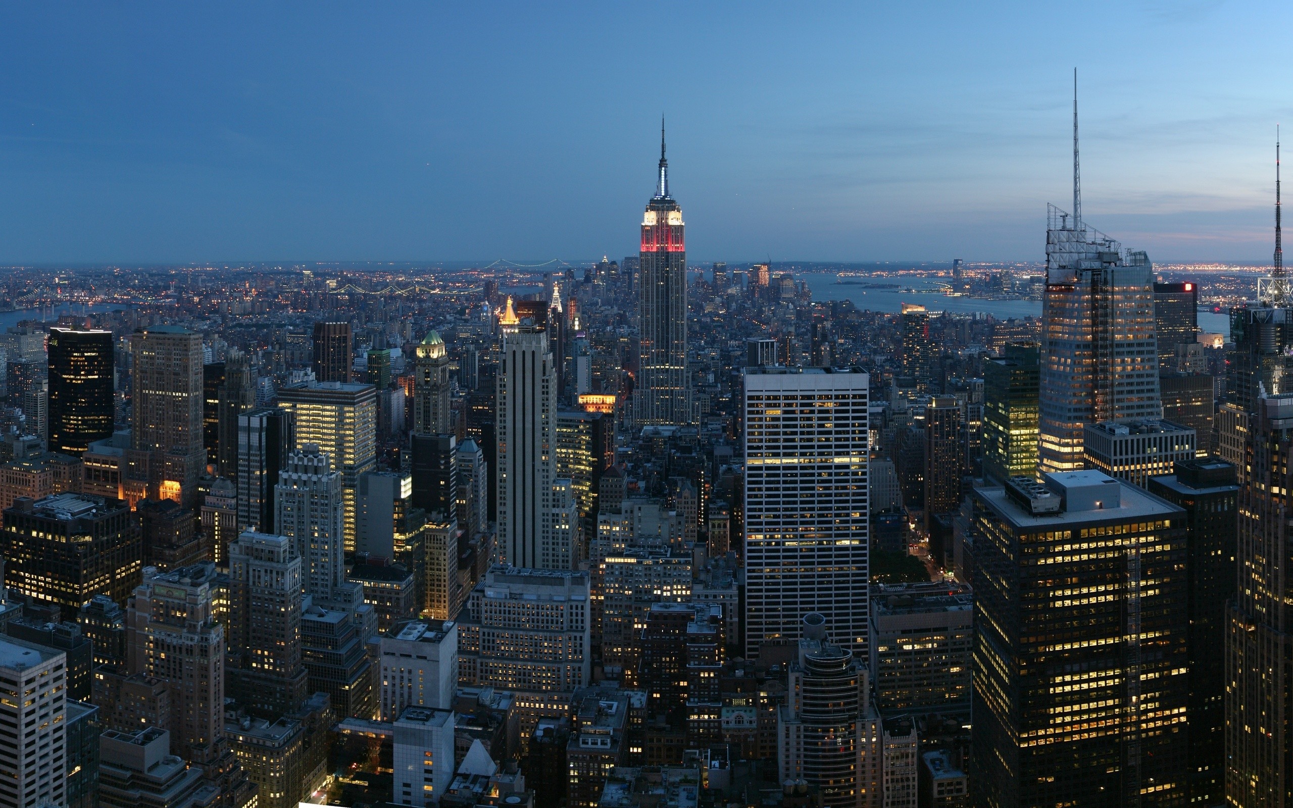 Empire State Building, Midtown, Manhattan, Crepuscolo, 2K, sfondo per PC