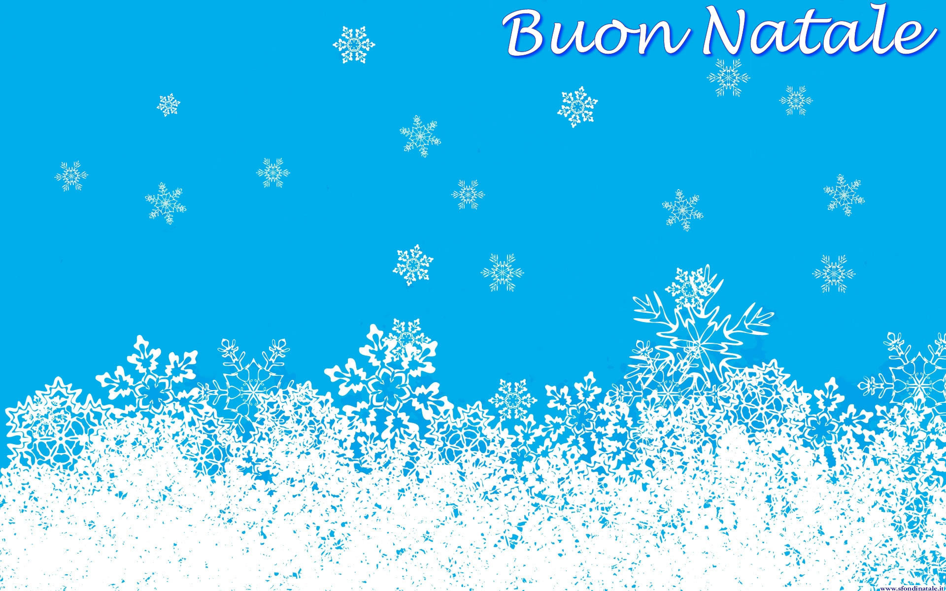 Buon Natale, Fiocchi di neve, Azzurro, Full HD, sfondo Windows 11