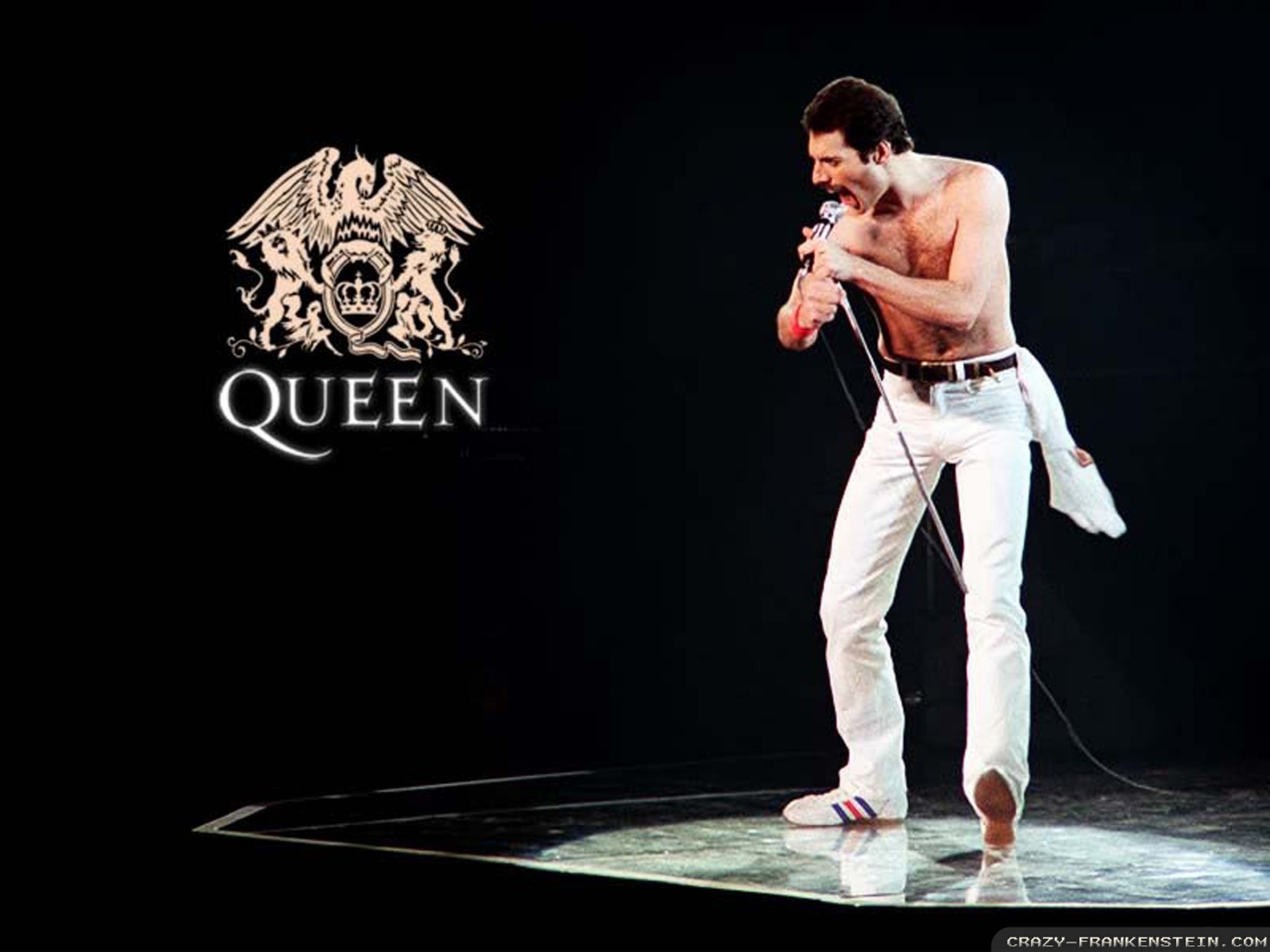 Freddie Mercury, Queen, Logo dei Queen, Concerto, Sfondo nero, 2K, schermata di blocco iPad