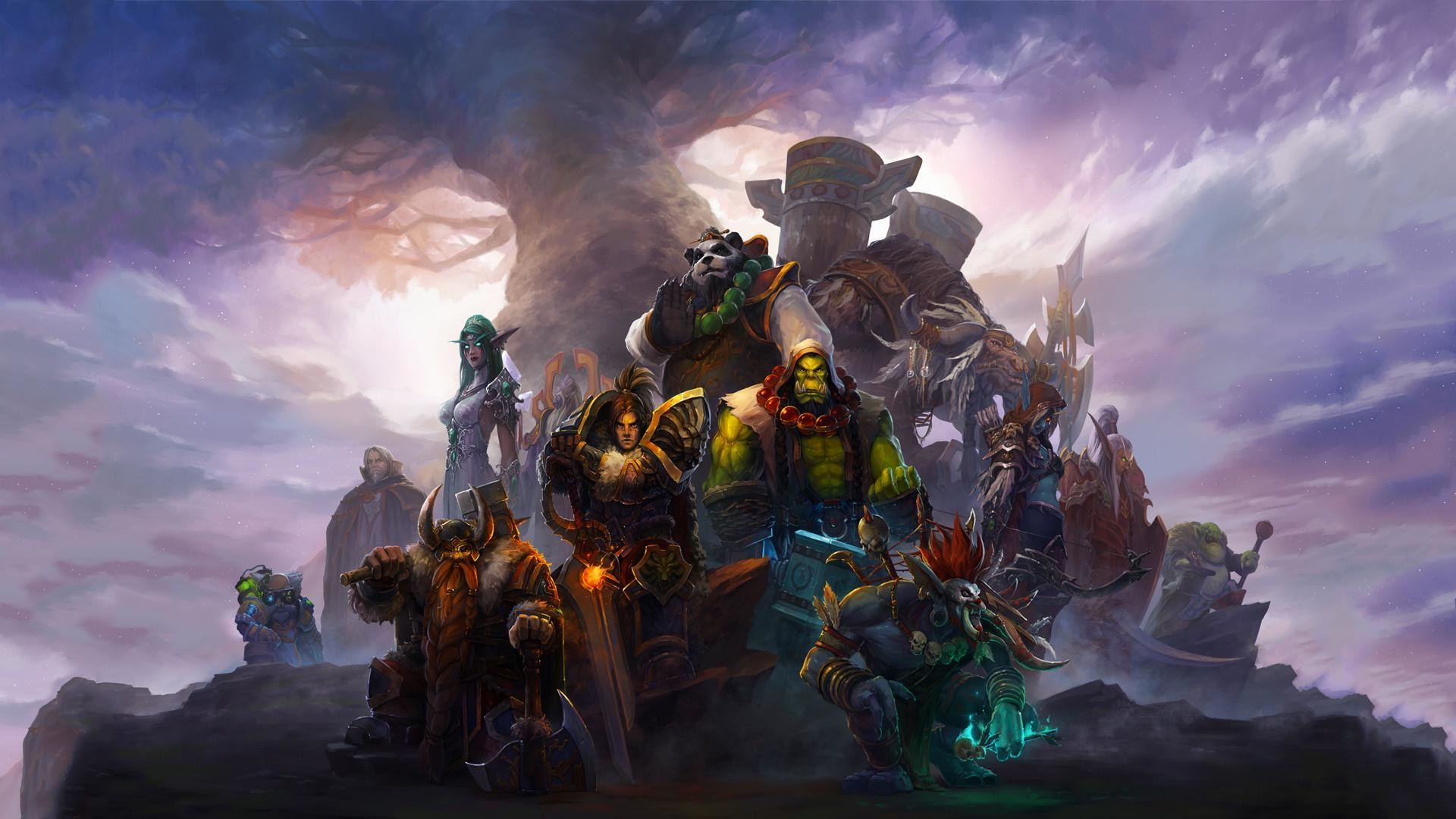 World of Warcraft, Eroi di Azeroth, Thrall, Gruppo, Fantasy, Full HD, sfondo per portatile
