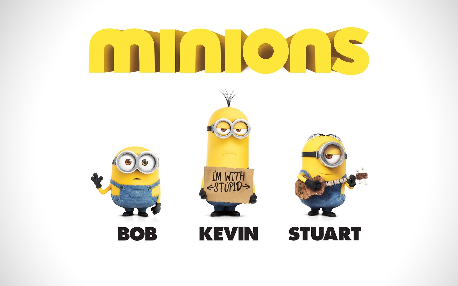 Bob, Kevin, Stuart, Minions, Logo, 1920x1200, immagine di sfondo