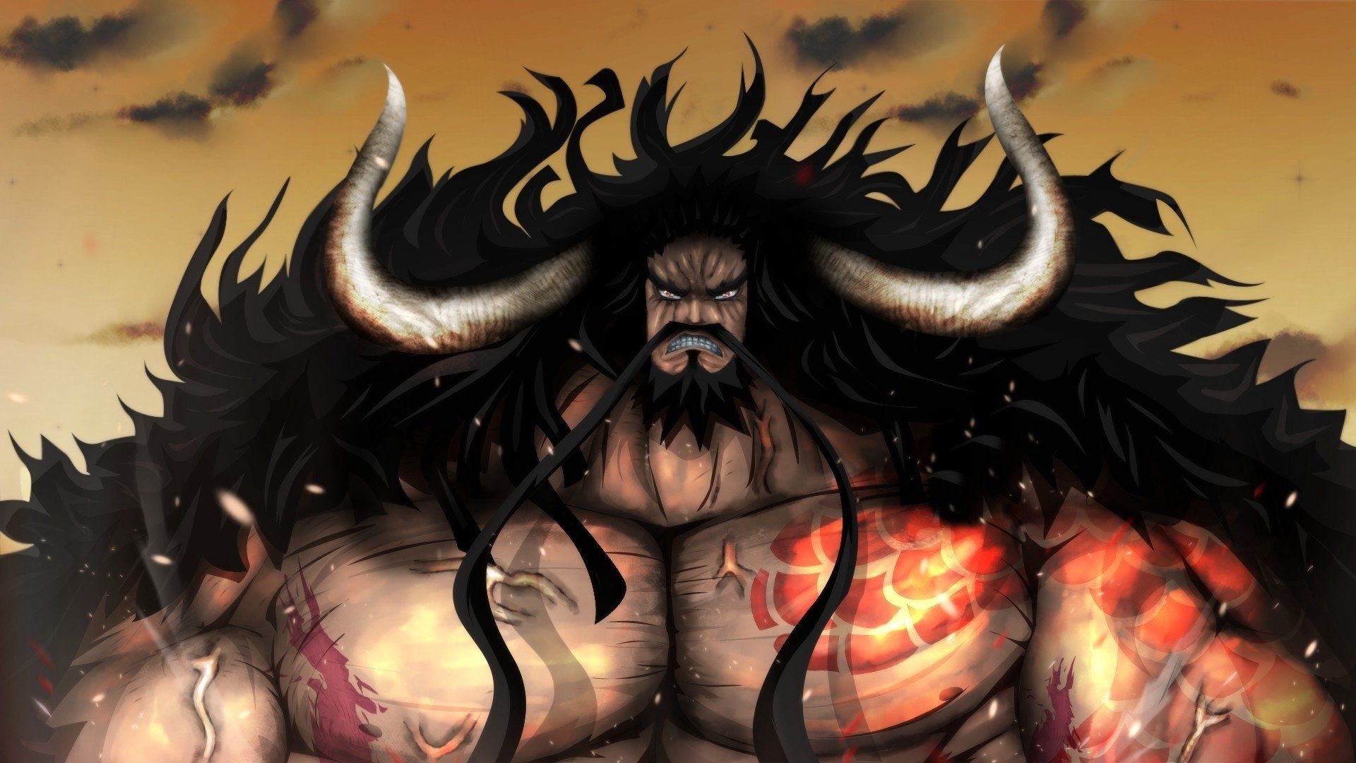 Kaido, One Piece, Imperatore, Corna, Full HD, sfondo desktop