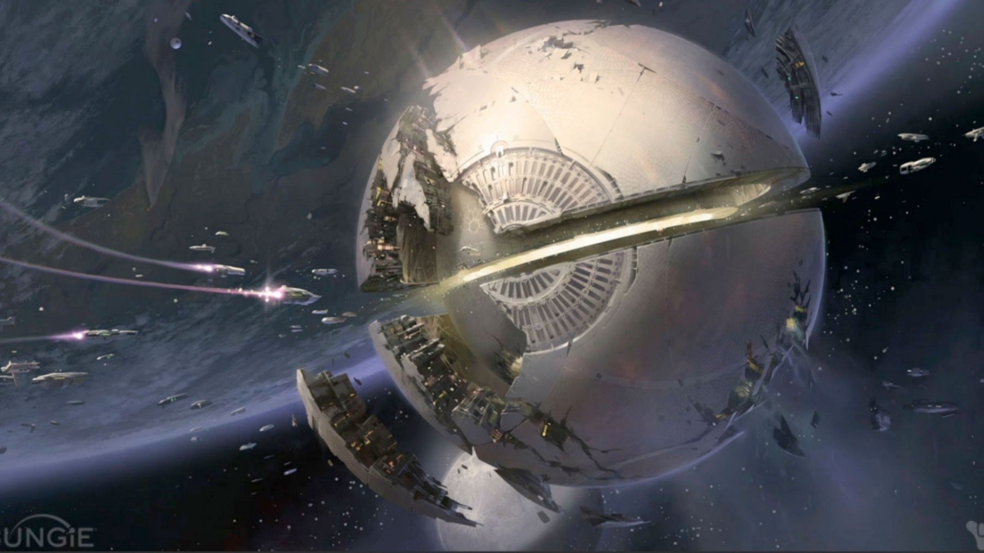 Destiny, Il Viaggiatore, Astronavi, Spazio, Bungie, Full HD, sfondo per PC