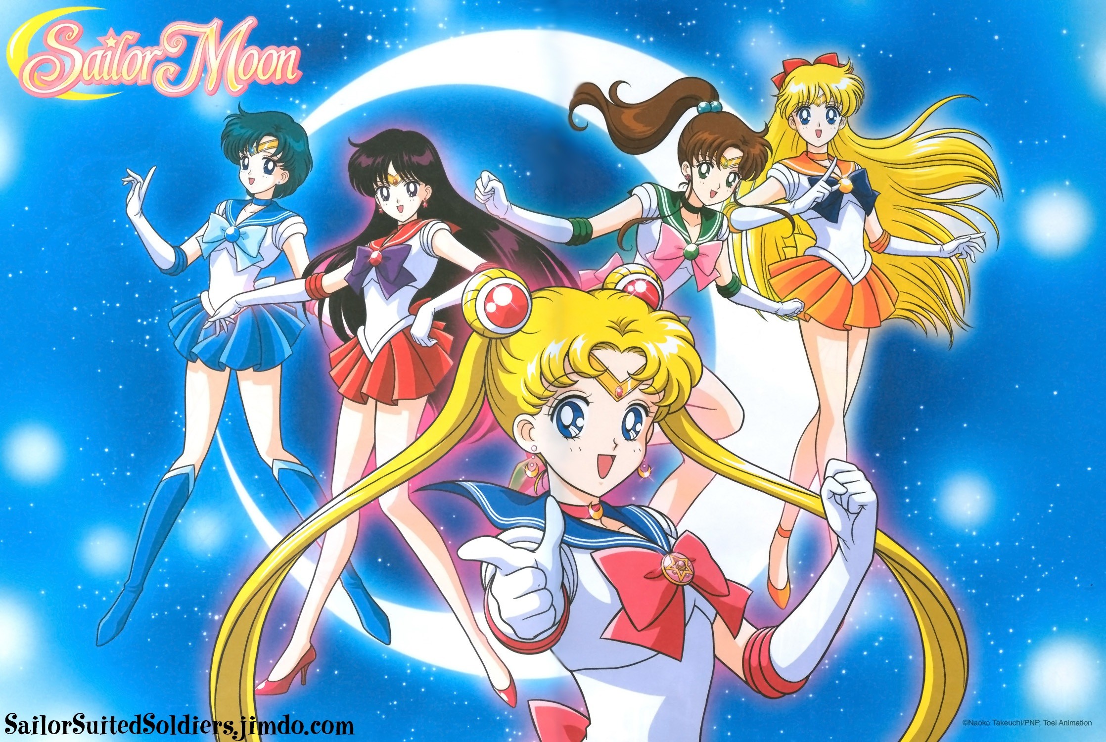 Sailor Moon, Sailor Senshi, Anime anni '90, Azzurro, Full HD, sfondo Windows 11
