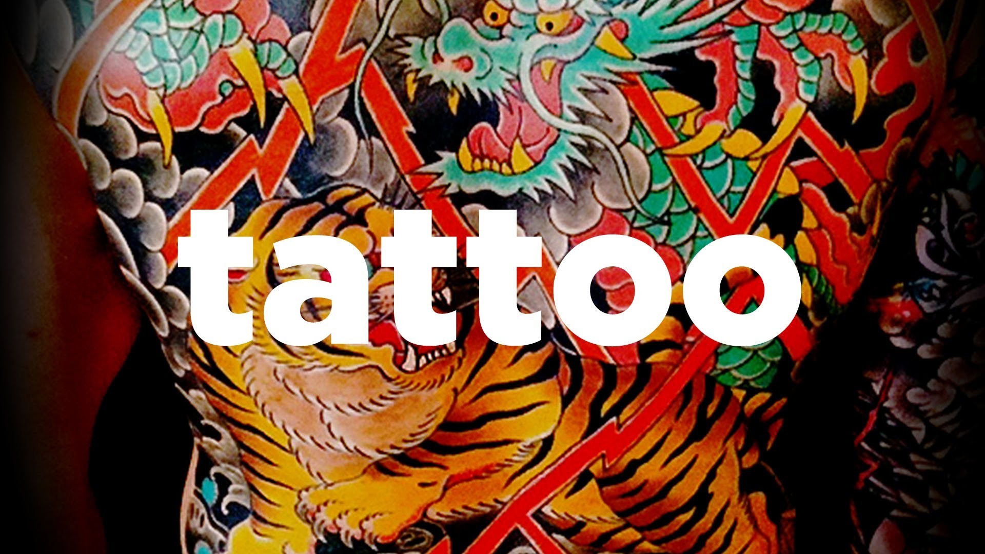 Tatuaggio giapponese, Drago, Tigre, Irezumi, Scritta tattoo, Full HD, sfondo per PC