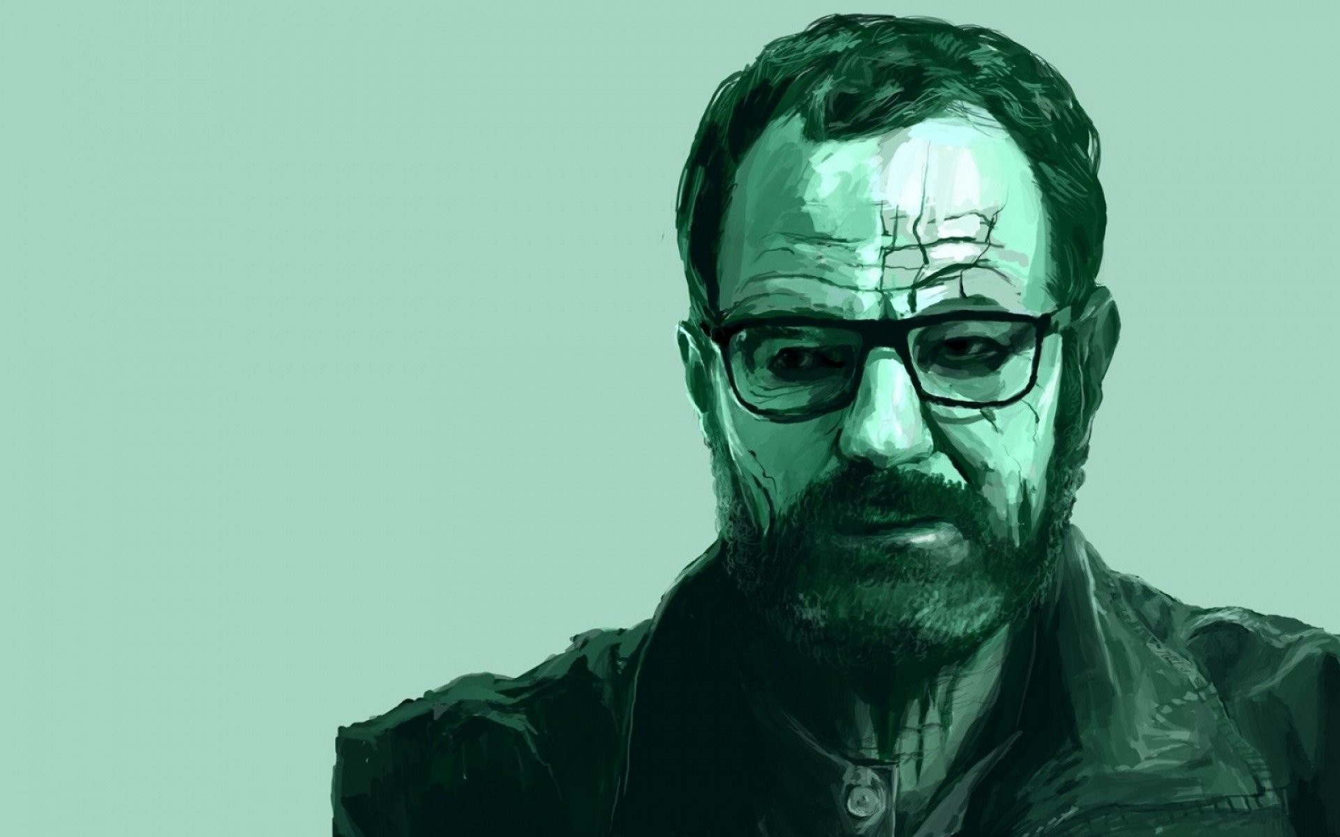 Walter White, Bryan Cranston, Breaking Bad, Ritratto, Verde acqua, sfondo MacBook Air