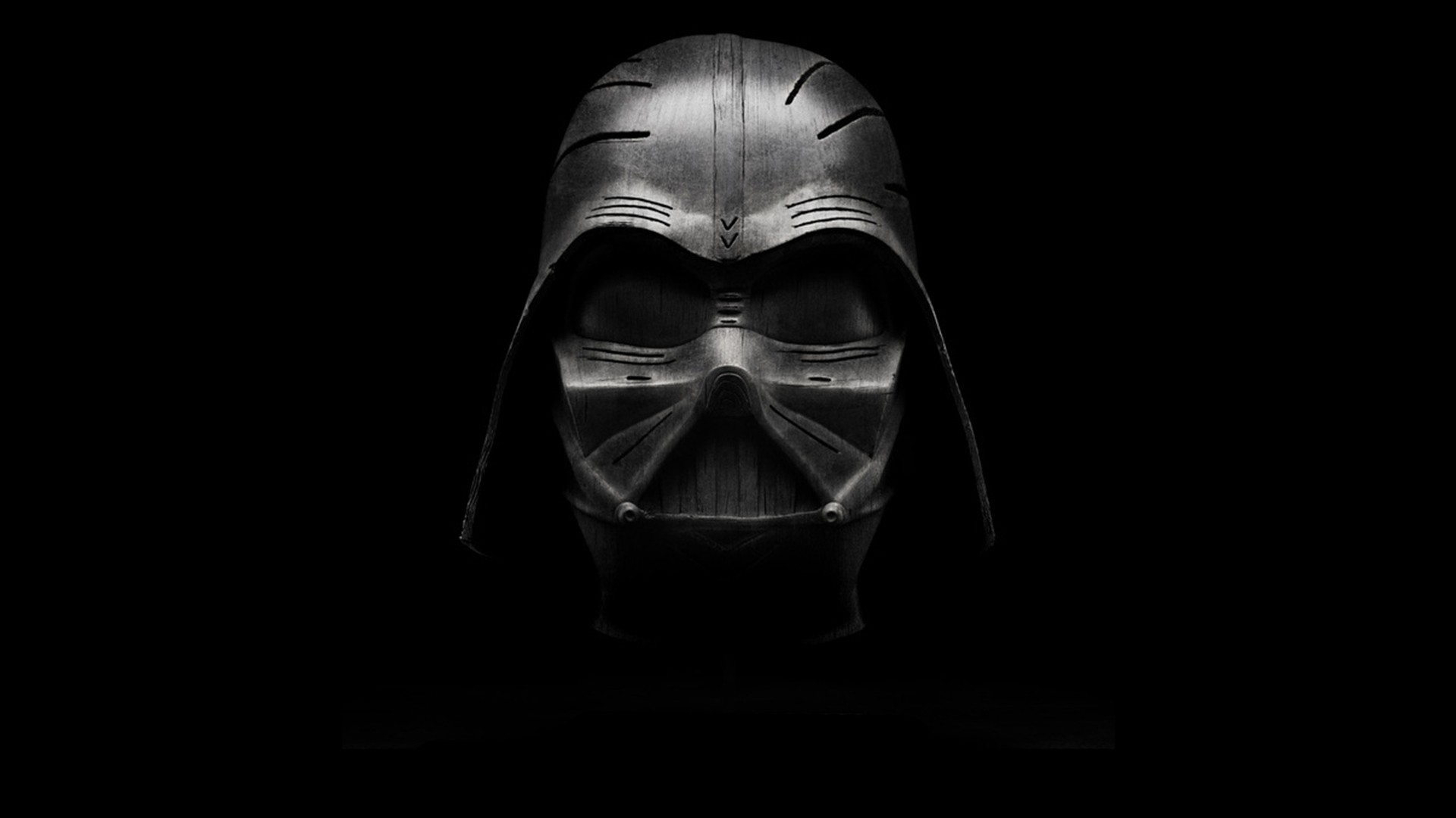 Casco di Darth Vader, Darth Vader, Star Wars, Minimalista, Sfondo nero, wallpaper desktop Full HD