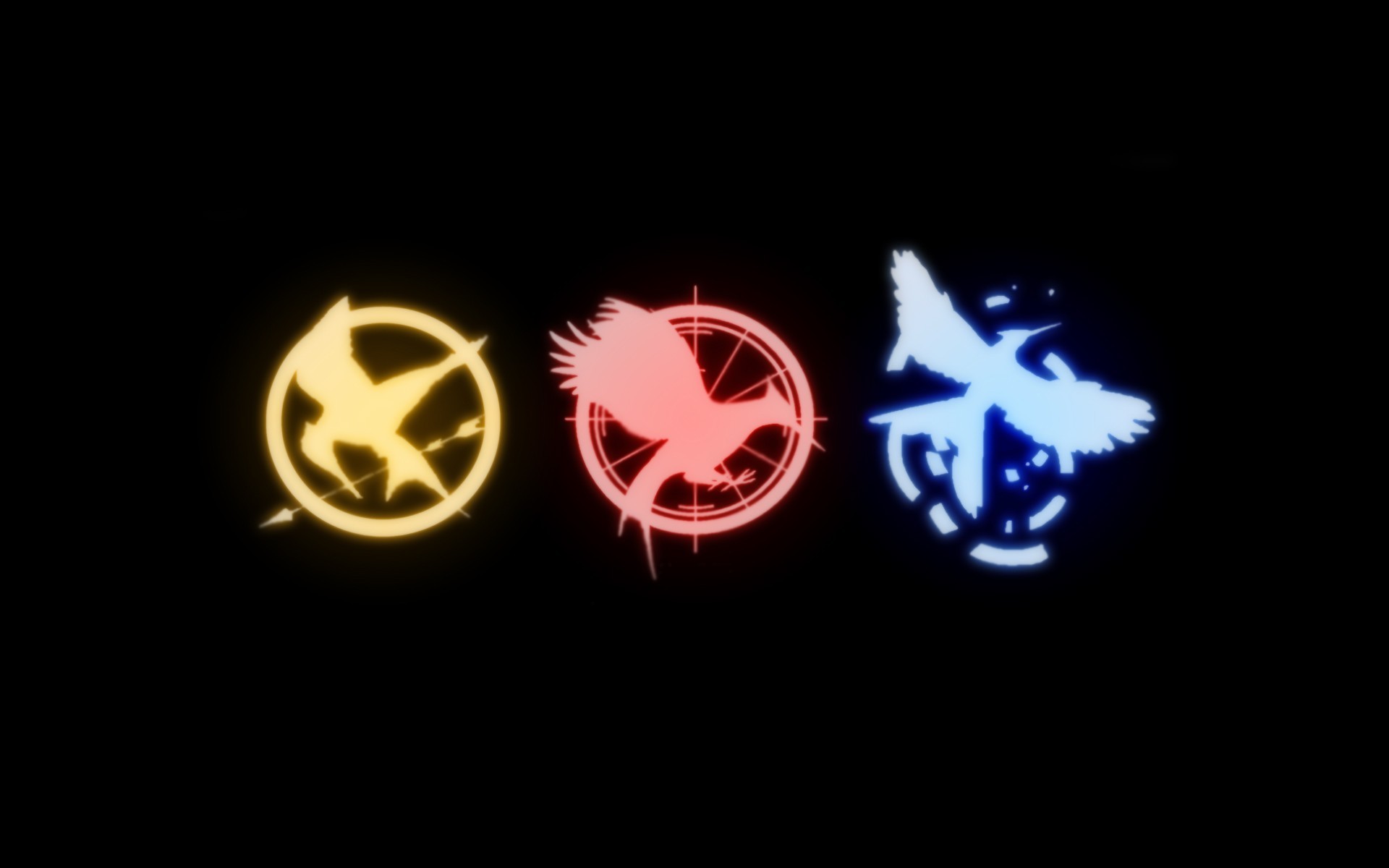 Hunger Games, Ghiandaia imitatrice, Simboli, Sfondo nero, 16:10 Full HD, wallpaper widescreen