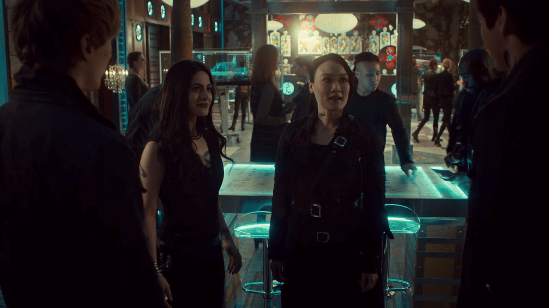 Shadowhunters, Hunter's Moon, Bar, Scena della serie, Luci al neon, sfondo desktop 1920x1080