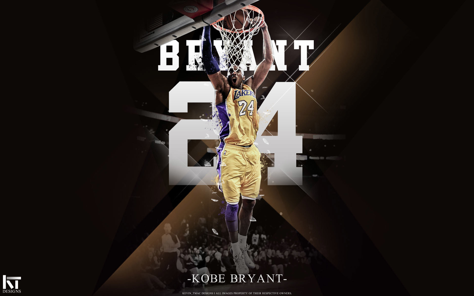 Kobe Bryant, Los Angeles Lakers, Numero 24, Schiacciata, Full HD, sfondo per portatile