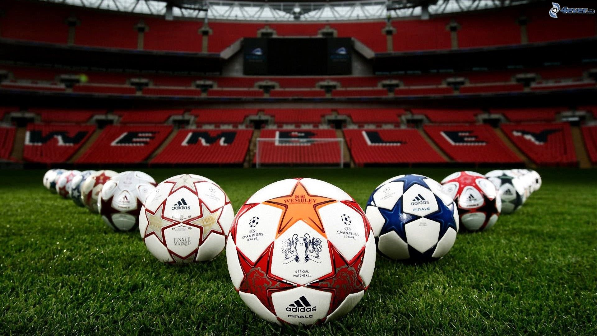 Palloni Champions League, Adidas Finale, Stadio di Wembley, Prato, sfondo Full HD per PC