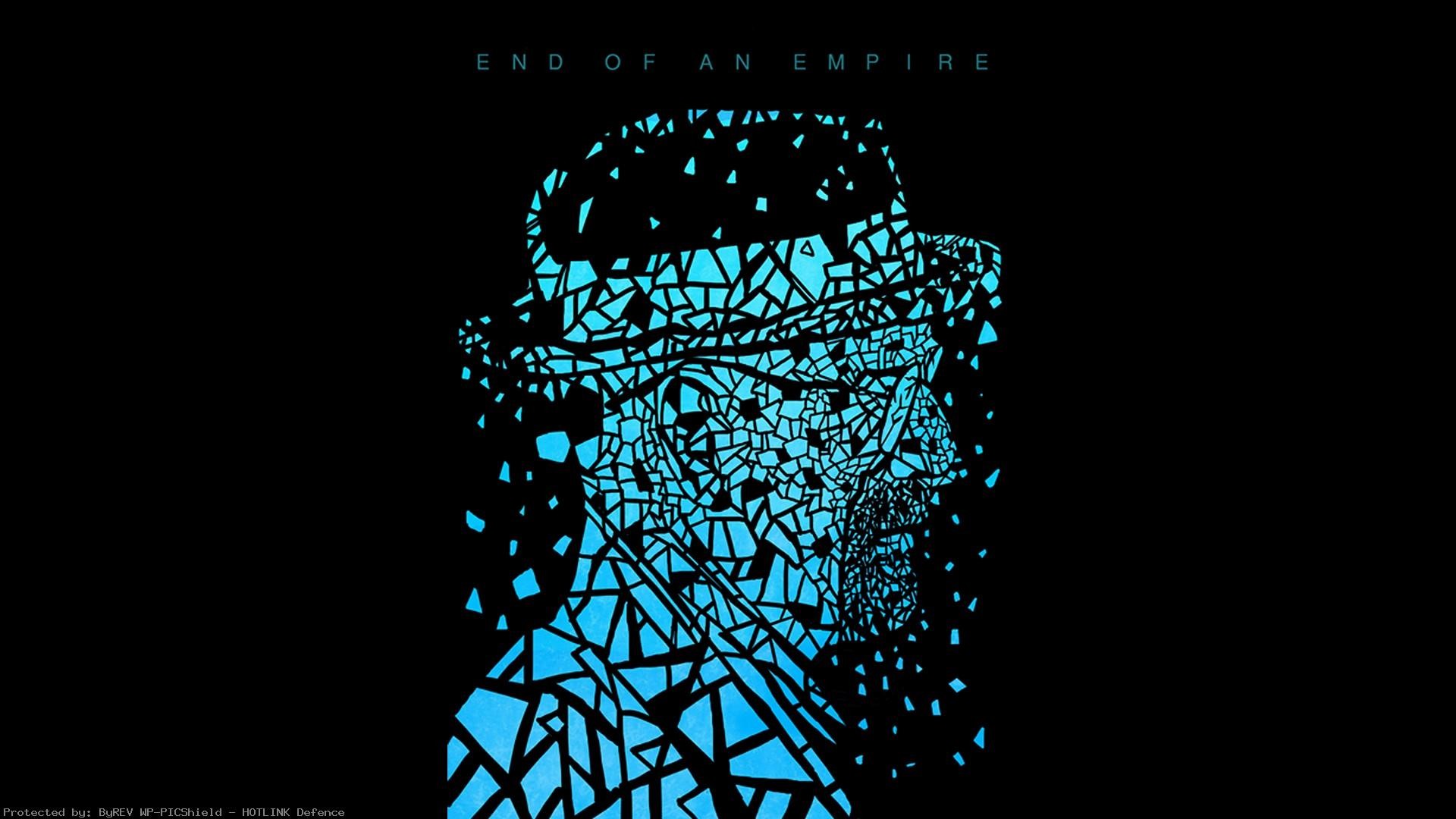 Heisenberg, Breaking Bad, End of an Empire, Frammenti blu, Sfondo nero, wallpaper 1920x1080