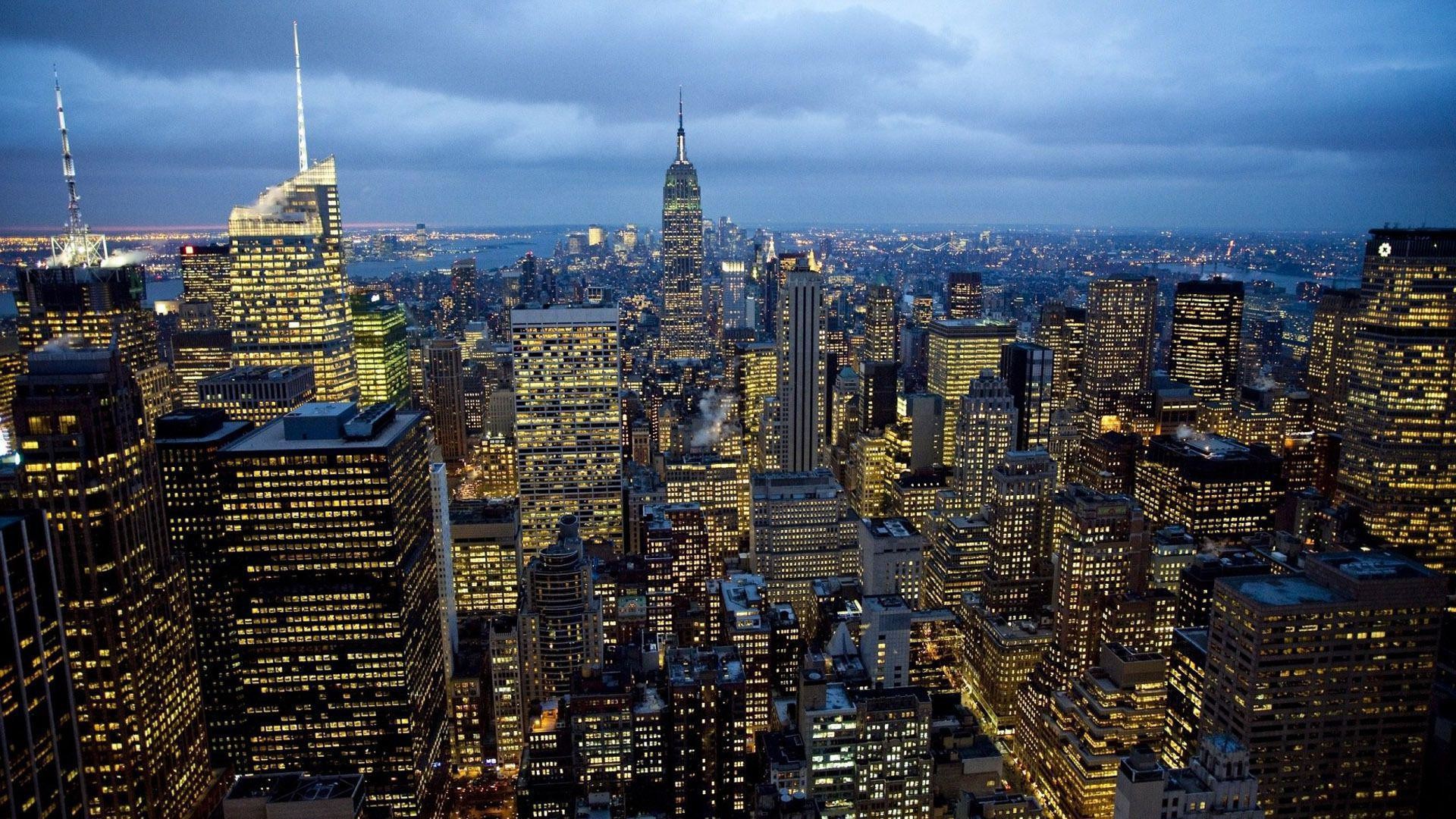 Empire State Building, Manhattan, New York, Crepuscolo, 1920x1080, immagine di sfondo