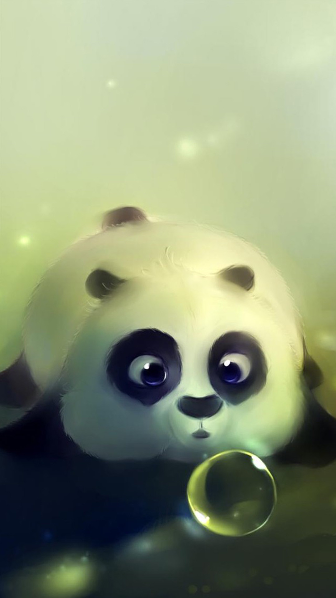 Panda, Bolla, Illustrazione, Carino, sfondo per iPhone e Android