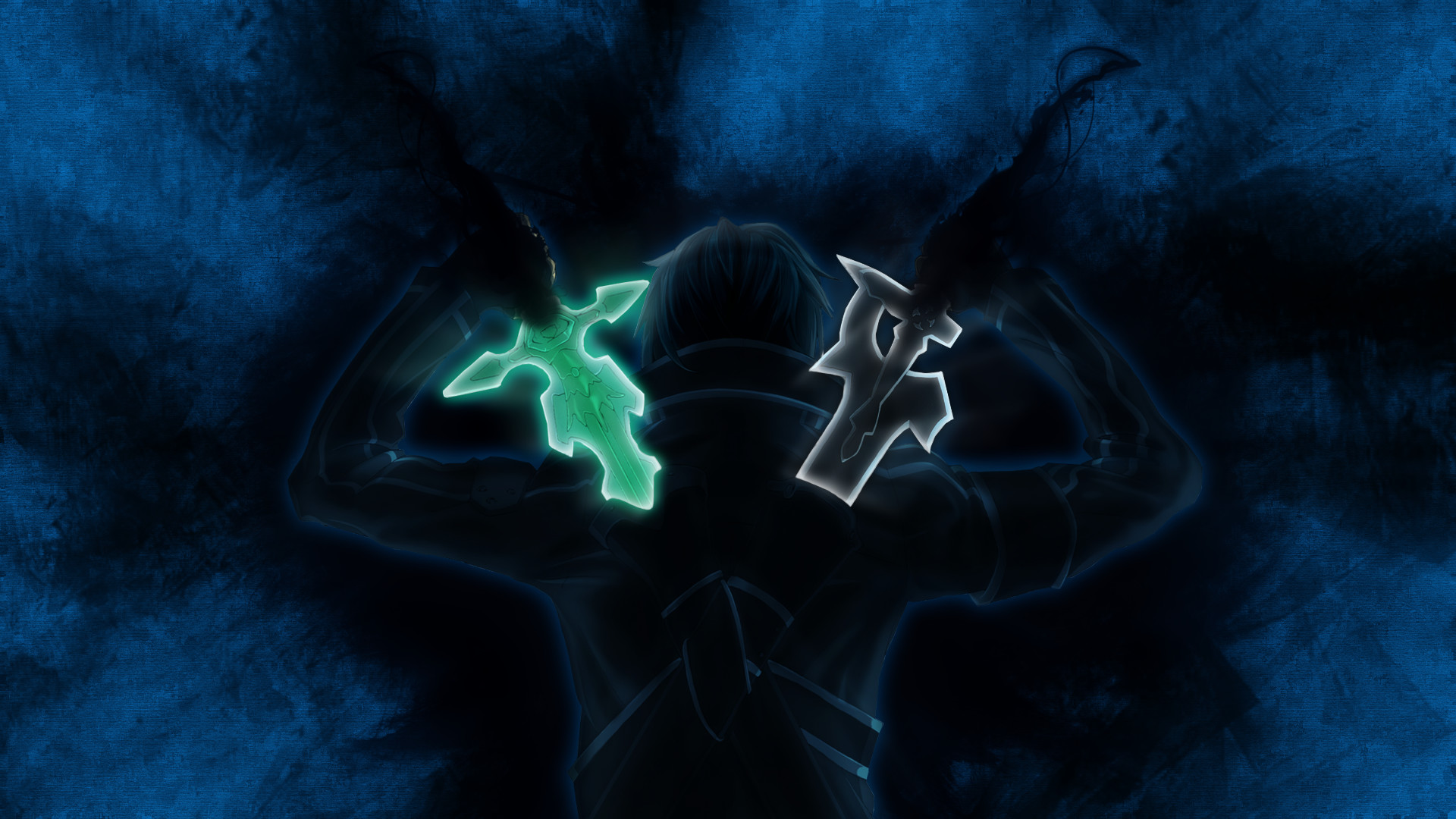 Kirito, Sword Art Online, Spade, Toni blu, Full HD, sfondo per PC e portatile