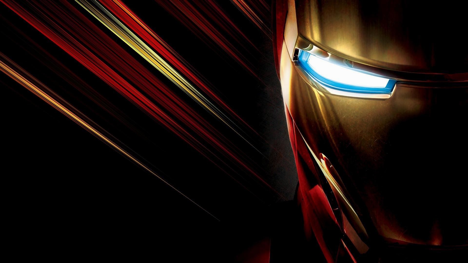 Iron Man, Elmo, Occhi luminosi, Scie di luce, Full HD, sfondo Windows 11