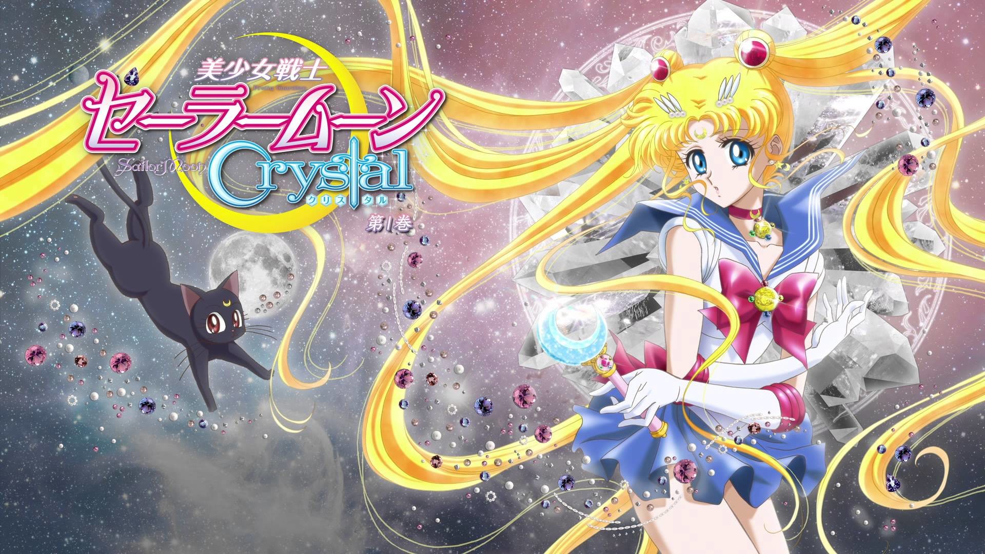 Sailor Moon, Luna, Sailor Moon Crystal, Logo, 1920x1080, immagine di sfondo