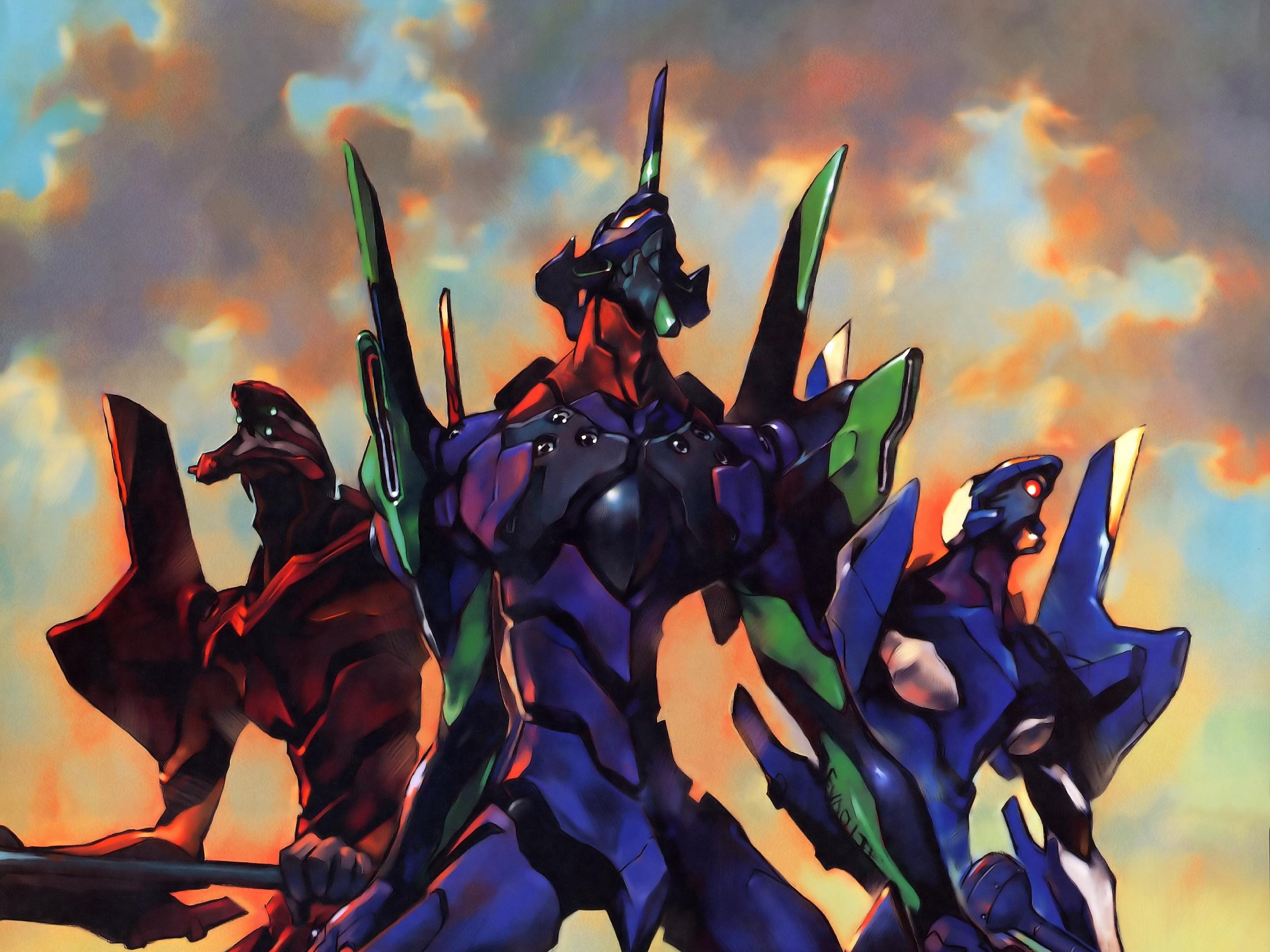 Evangelion Unità-01, Neon Genesis Evangelion, Mecha, Tramonto, Nuvole, schermata di blocco iPad