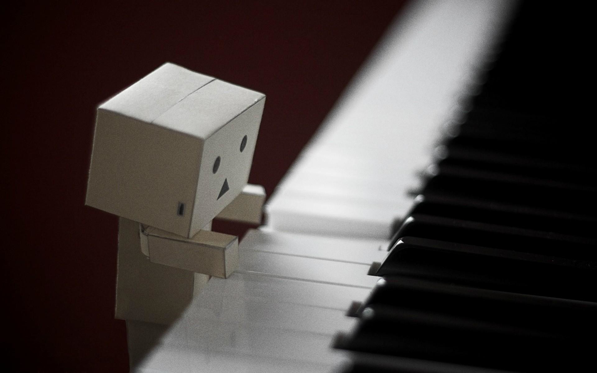 Danbo, Pianoforte, Tasti, Cartone, Full HD, sfondo desktop