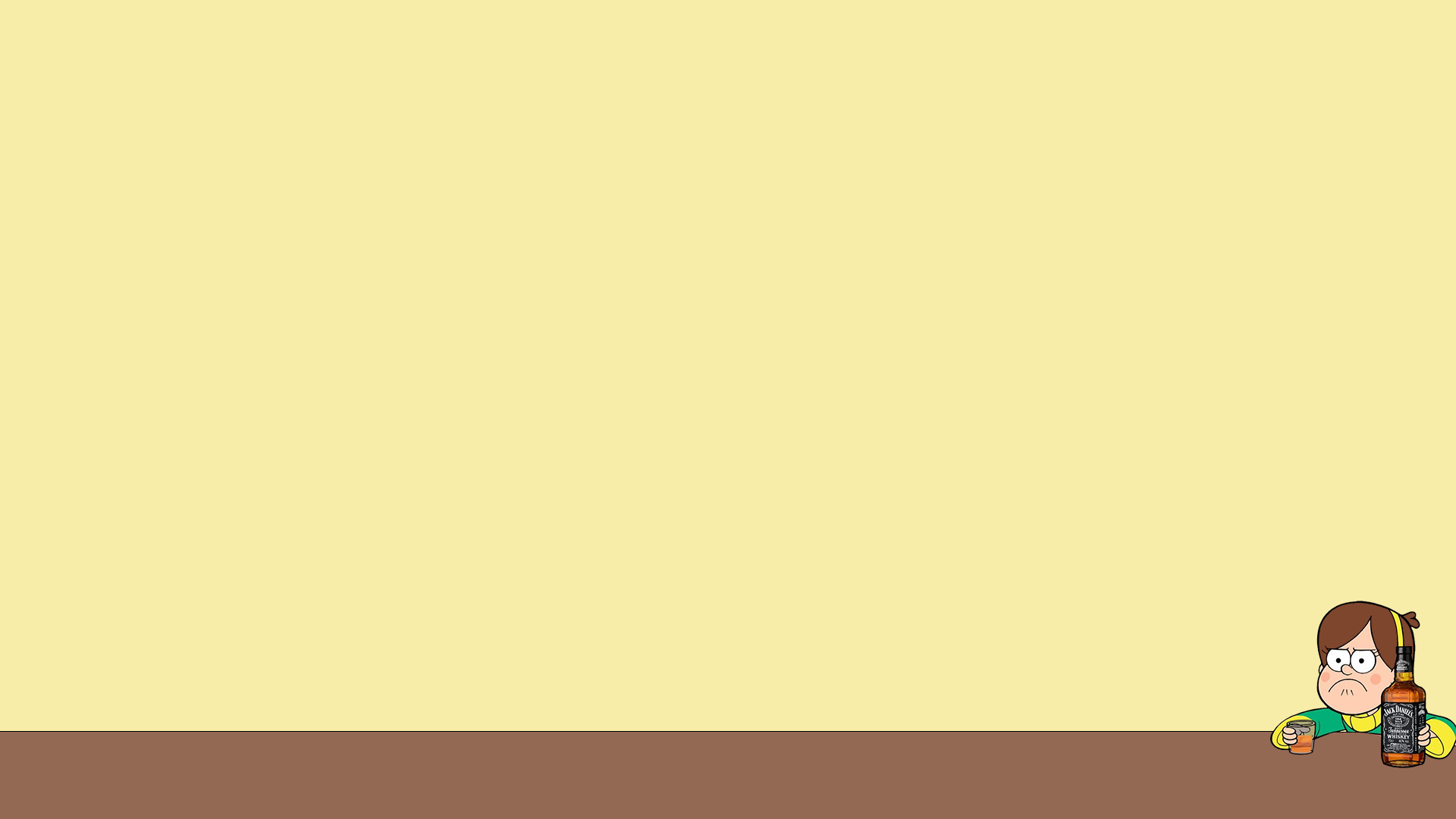 Mabel Pines, Gravity Falls, Minimalista, Sfondo giallo, Full HD, wallpaper per portatile