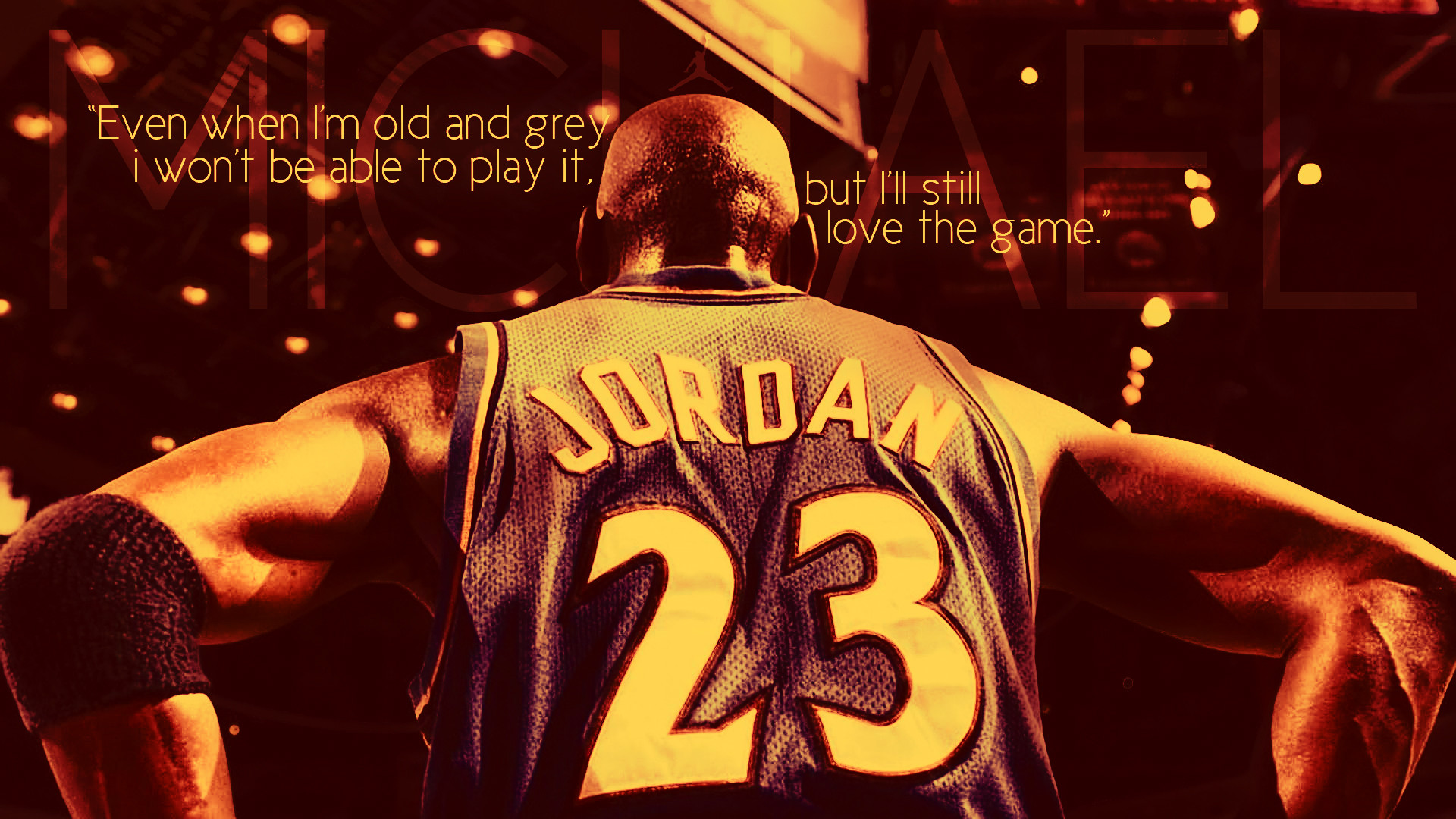 Michael Jordan, Maglia numero 23, Citazione, Arancione, Full HD 1080p, sfondo desktop