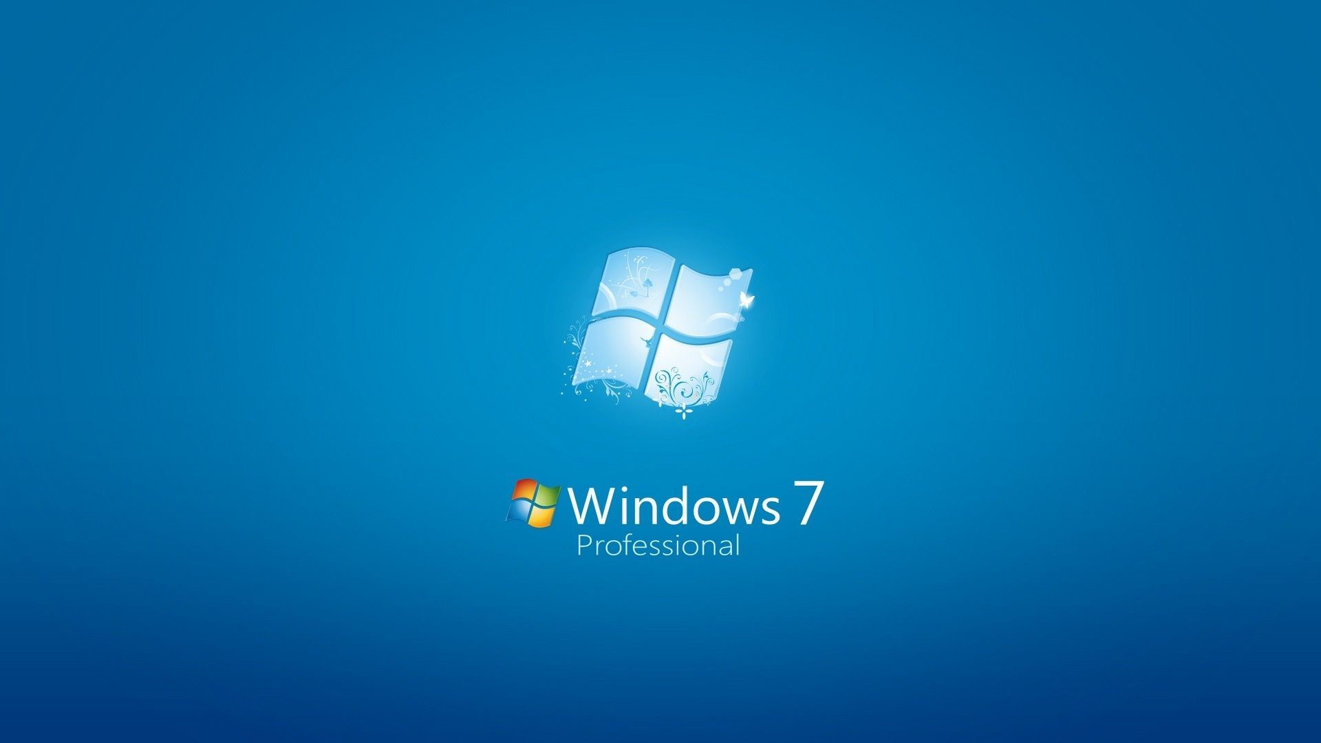 Windows 7 Professional, Logo Windows, Blu, Full HD, sfondo desktop